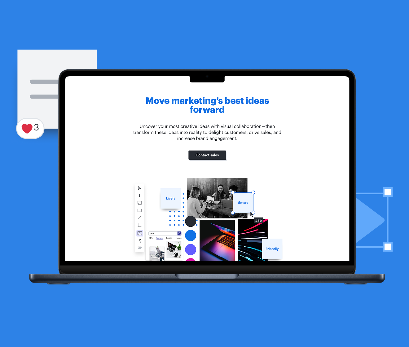 A solutions webpage mockup on a laptop