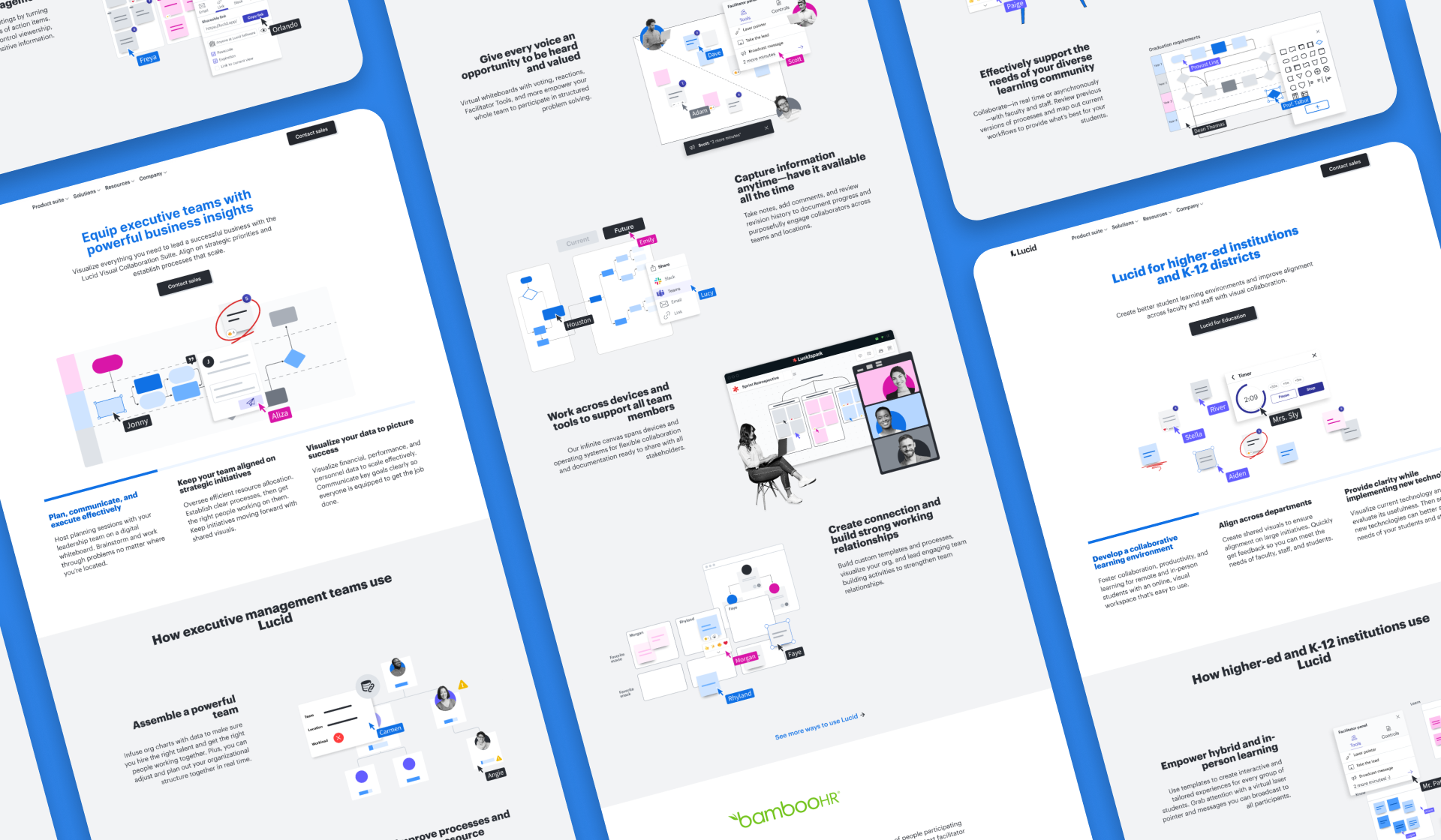 Compilation of solutions pages screenshots
