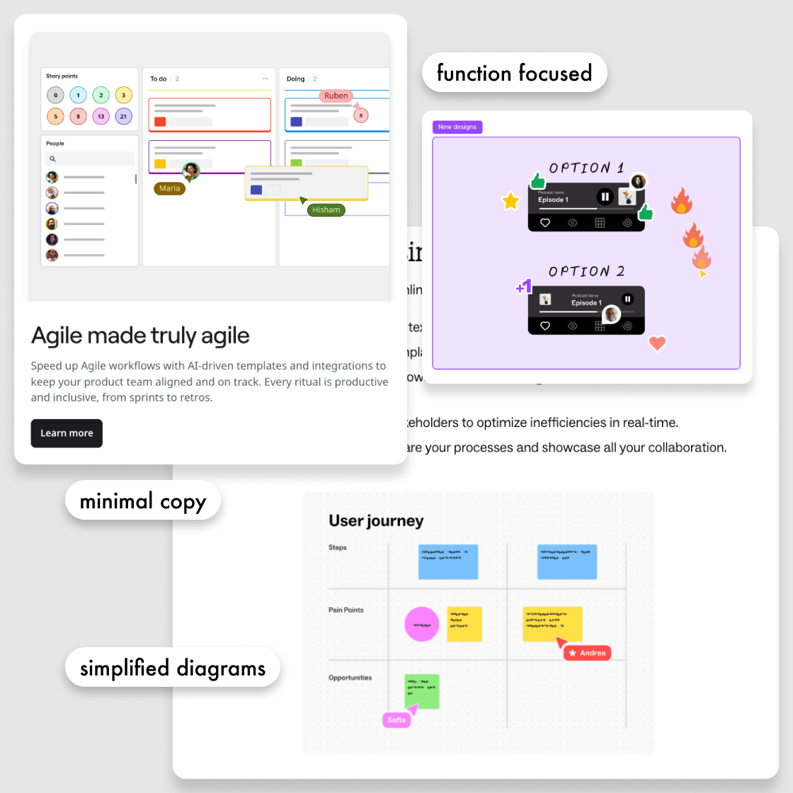 Screenshots from competitors for inspo
