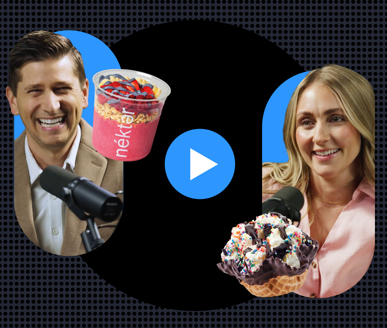 Video thumbnail featuring a man from Nekter Juice Bar and a woman from Kahala Brands