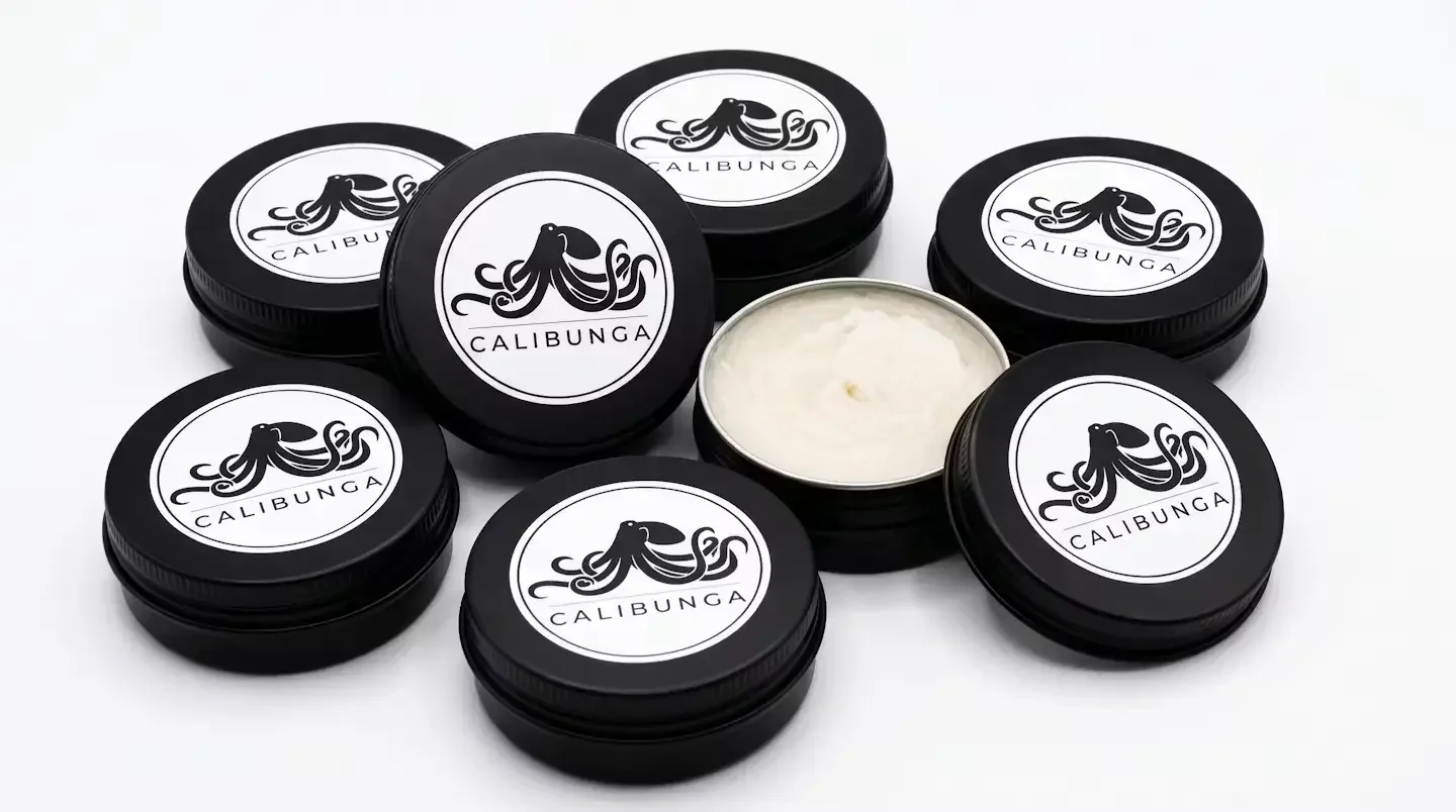 Homemade organic sun care balm made fresh by Calibunga Surf Lessons in Santa Monica California