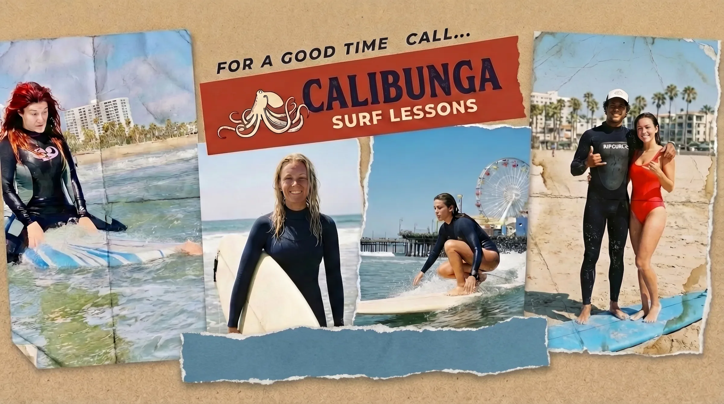 What is the best surf school for beginners to take a lesson when visiting Los Angeles, California.