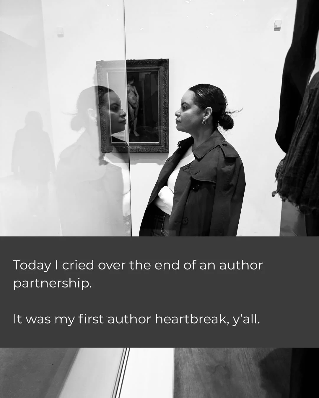 I knew before they knew&hellip;

Today I cried over the end of an author partnership. 
It was my first author heartbreak, y&rsquo;all.

Nothing contentious. 
I know deeply that this journey is not meant to continue. 

I learned that we must not confu