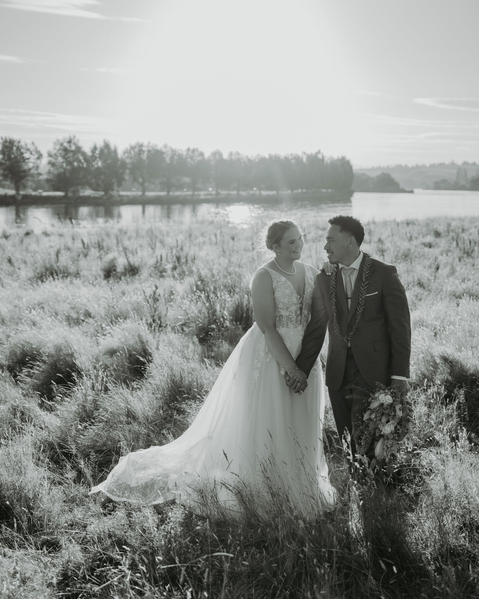 Tanisha &amp; Pene <3

Wow! What a day filled with love, culture and would you believe it - sun! ☀️ Tanisha got ready with her girls out at Kaka Point, popping bottles at the beach, while the boys danced up a storm, and practiced their DJ skills i