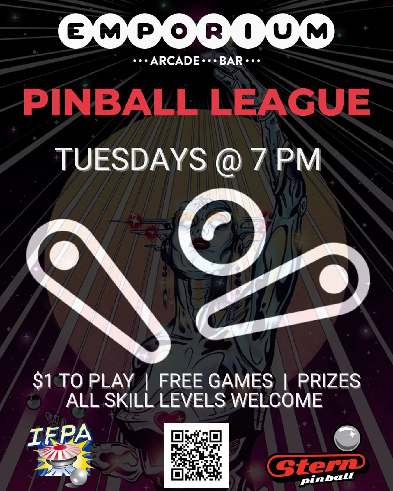 🎉 Ready to flip? Every Tuesday at Emporium NOLA, join us for pinball league! Just $1 to play with free league games and weekly prizes up for grabs. 🏆 All skill levels welcome 🤘
👉 Location: Emporium NOLA, 2231 St Claude Ave
👉 Time: Matches star