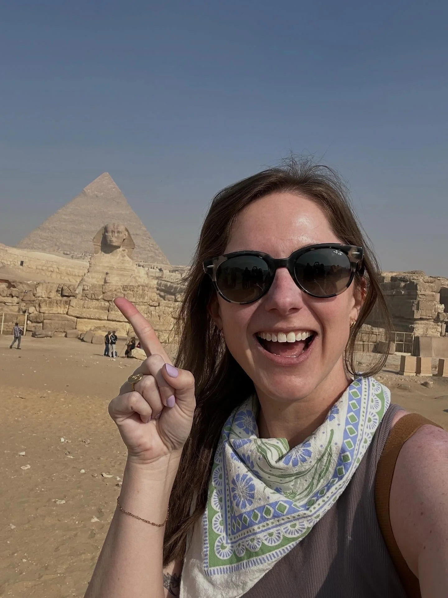 EGYPT DAY 1! Giza and the brand new Grand Egyptian Museum. Check out 📷5-6 for the lesser known sides of King Tut: his underwear and the back of his head. This is what the people really want to see. 

#history #historyteacher #egypt #cairo #kingtut #