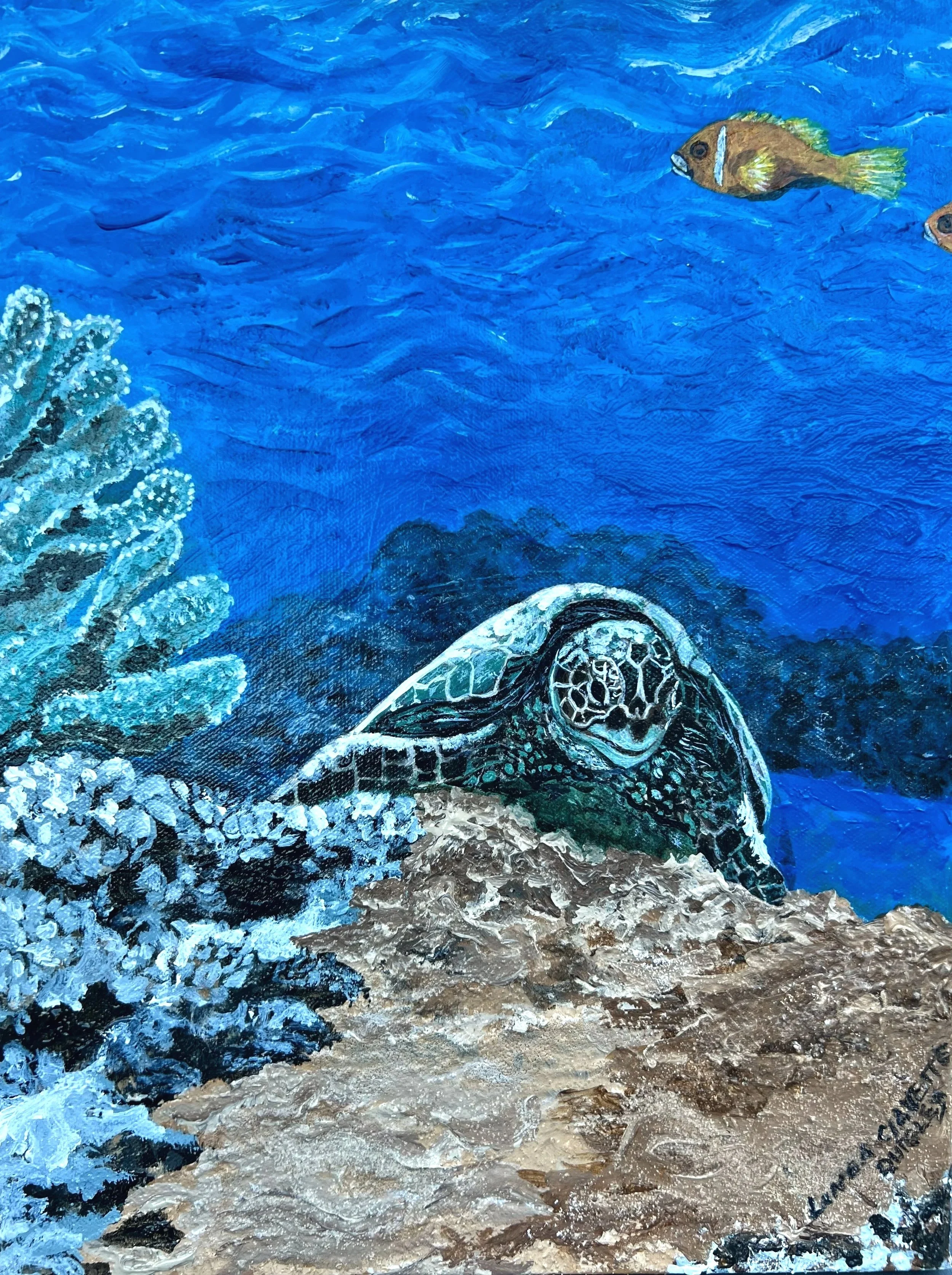 Hawaiian Sea Turtle Acrylic 12X16