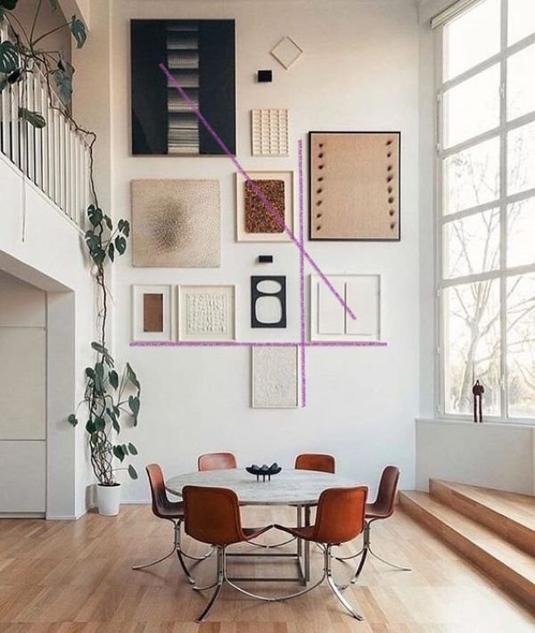 Diagonal lines are great for tall and narrow spaces