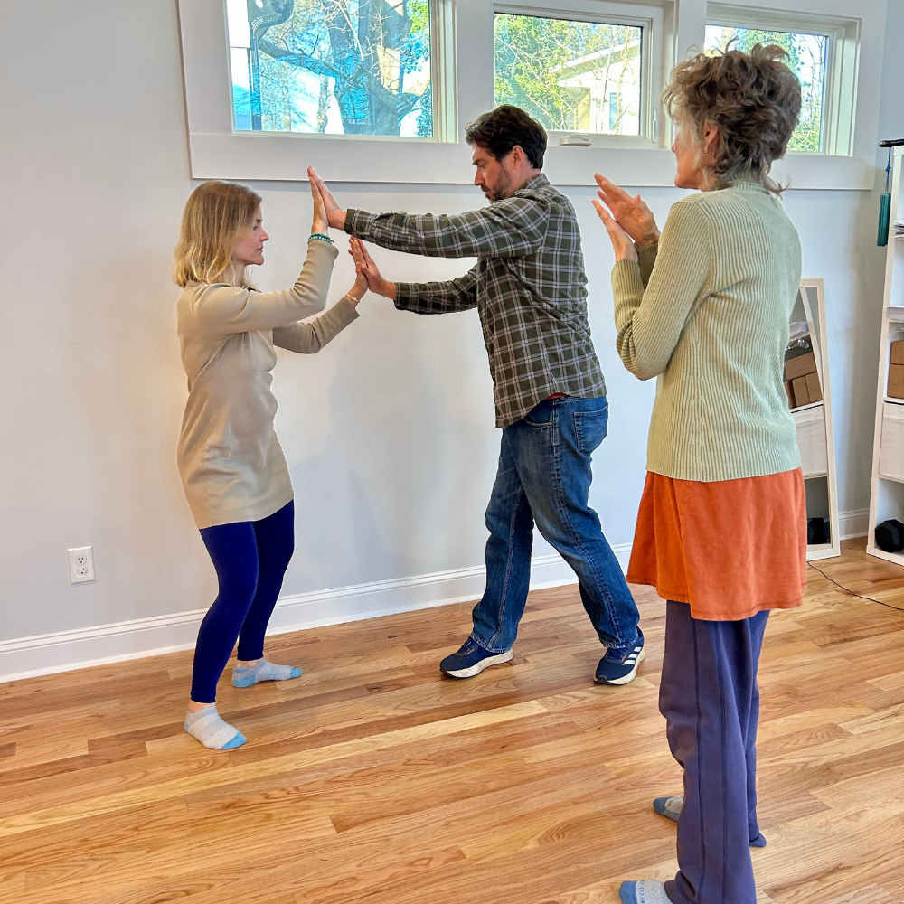 Dee Wagner coaches Caroline & Nick Gebhardt in embodiment practice