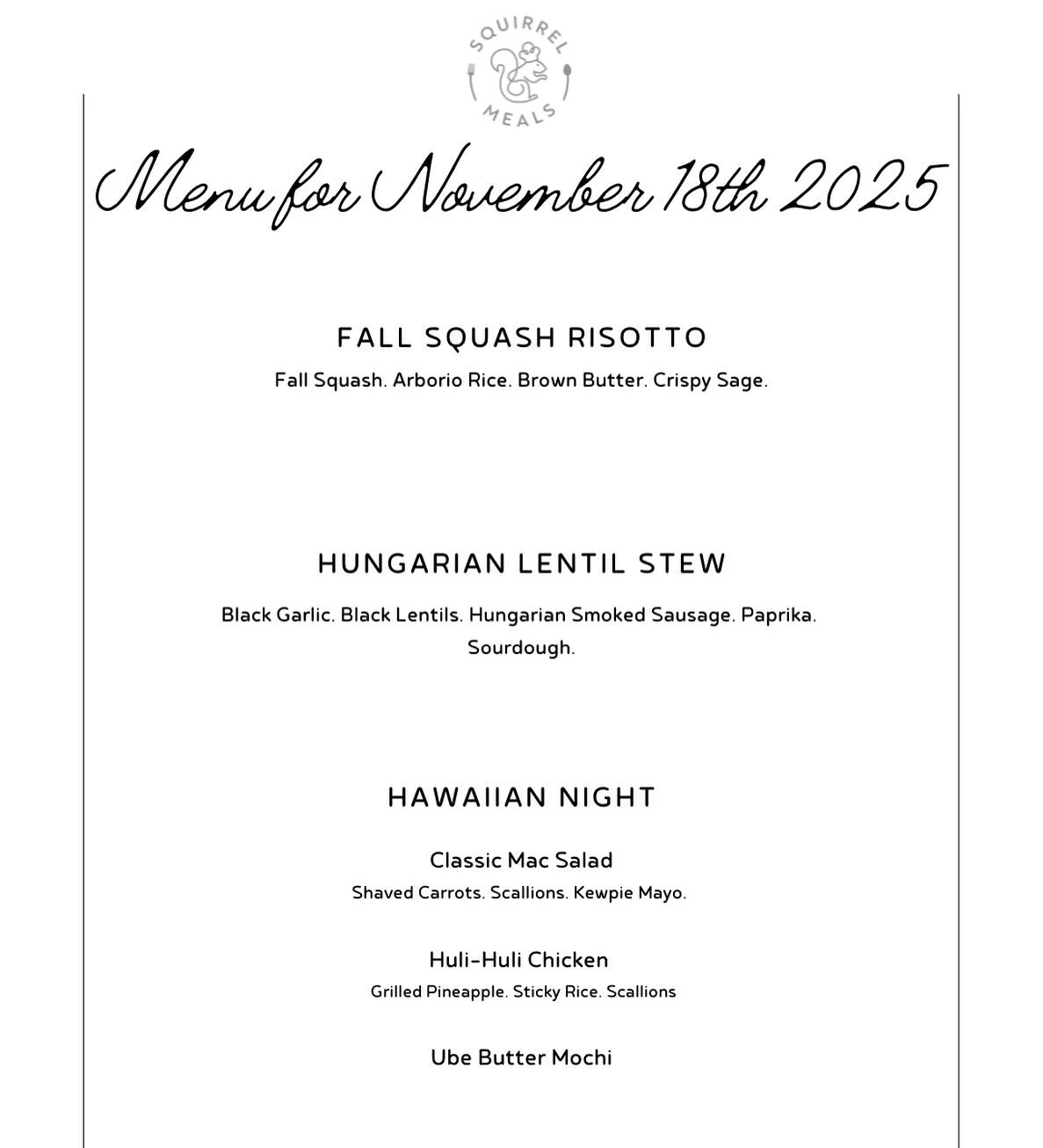 Next week&rsquo;s menu is live! We&rsquo;ve been really close to selling out the last few weeks, so get your orders in stat! I don&rsquo;t want you to miss out on this one ✨