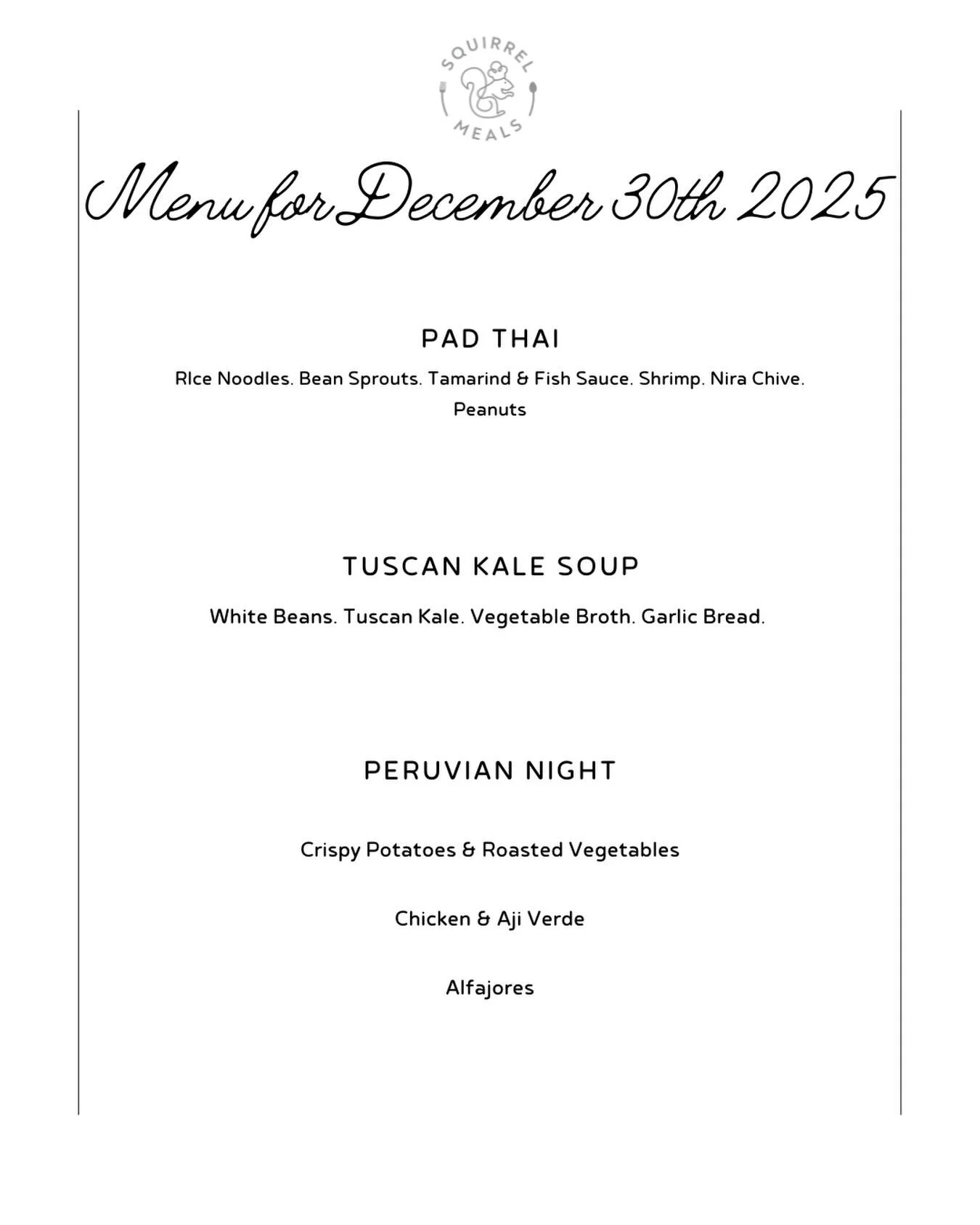 Hey! Get your orders in for next week&rsquo;s menu! As always, we offer pickup in SE Portland or delivery all across the city.