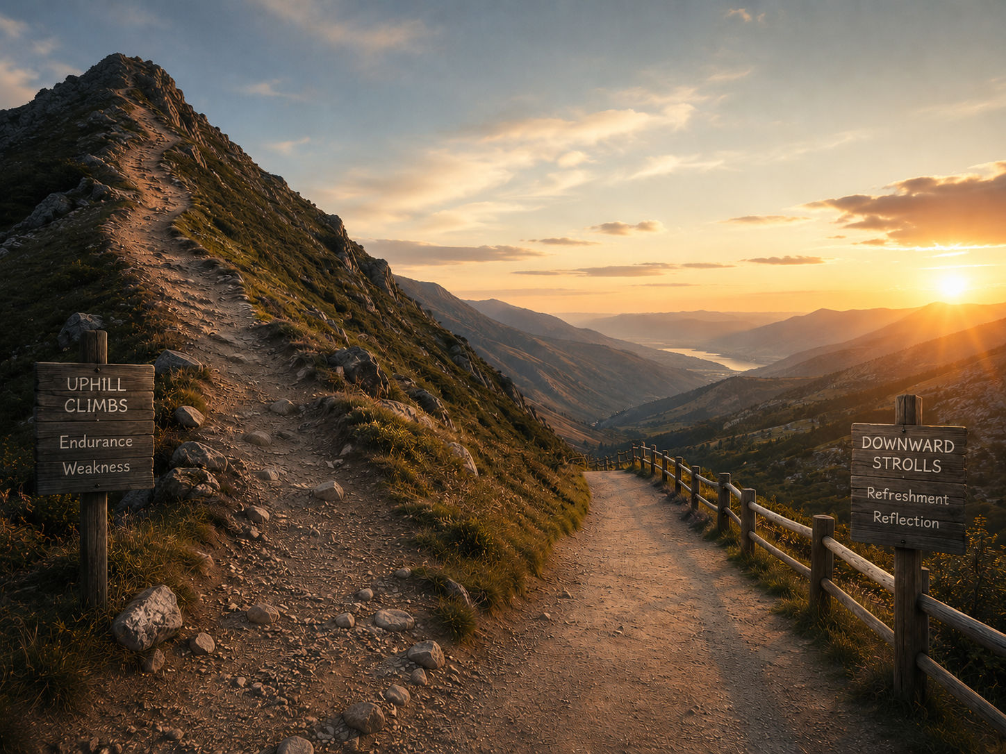 UPHILL CLIMBS AND DOWNWARD STROLLS