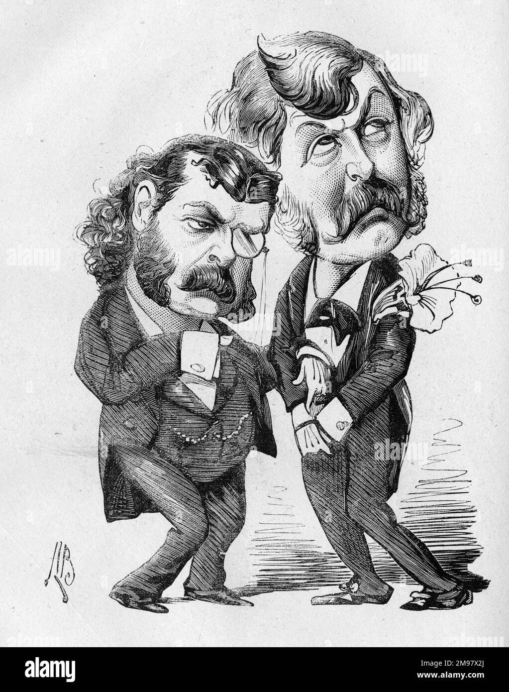 A carton depiction of Gilbert and Sullivan.