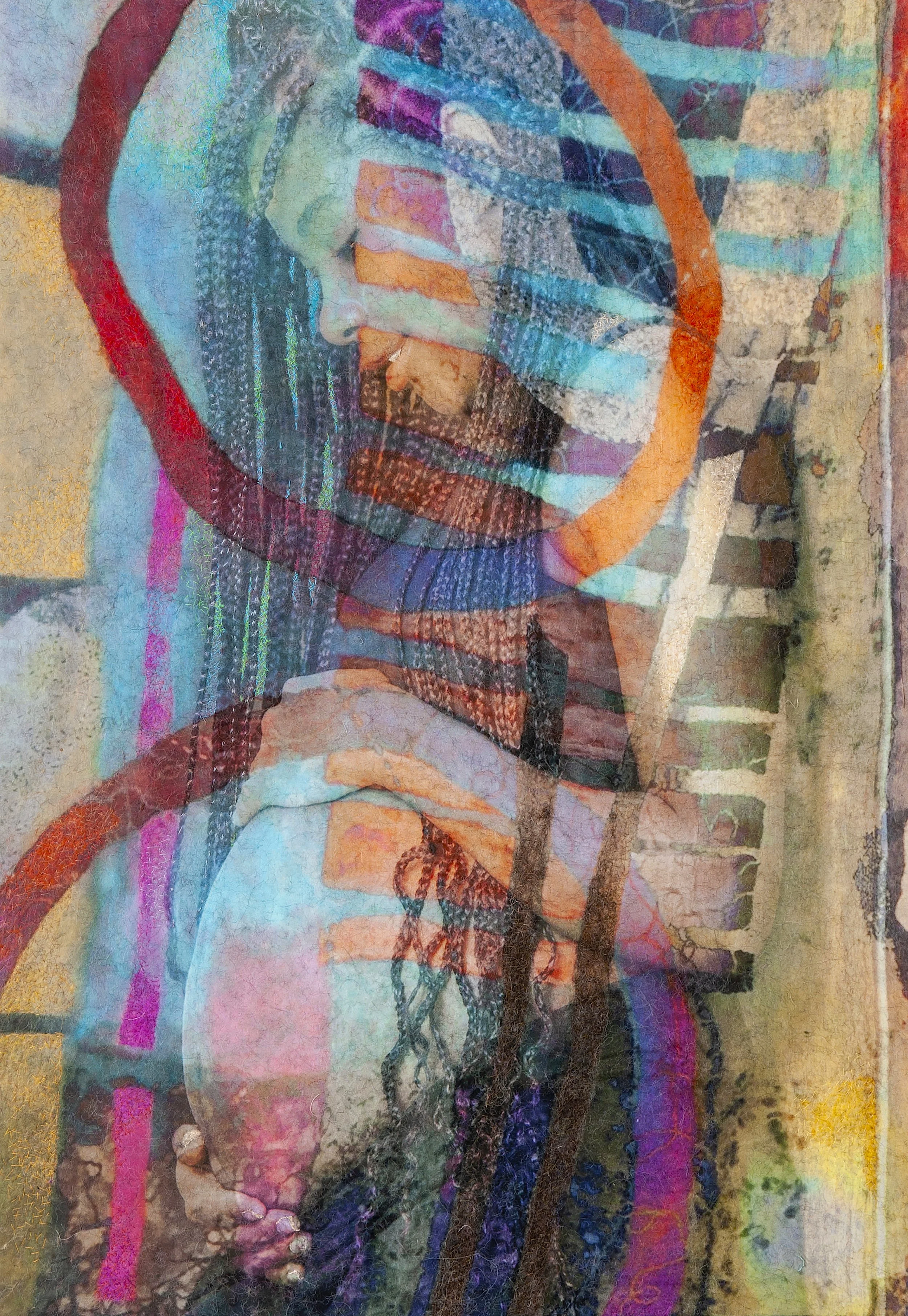 Touch//3, 2021, Nuno Felted Merino Wool on Silk, 114cm x 80cm