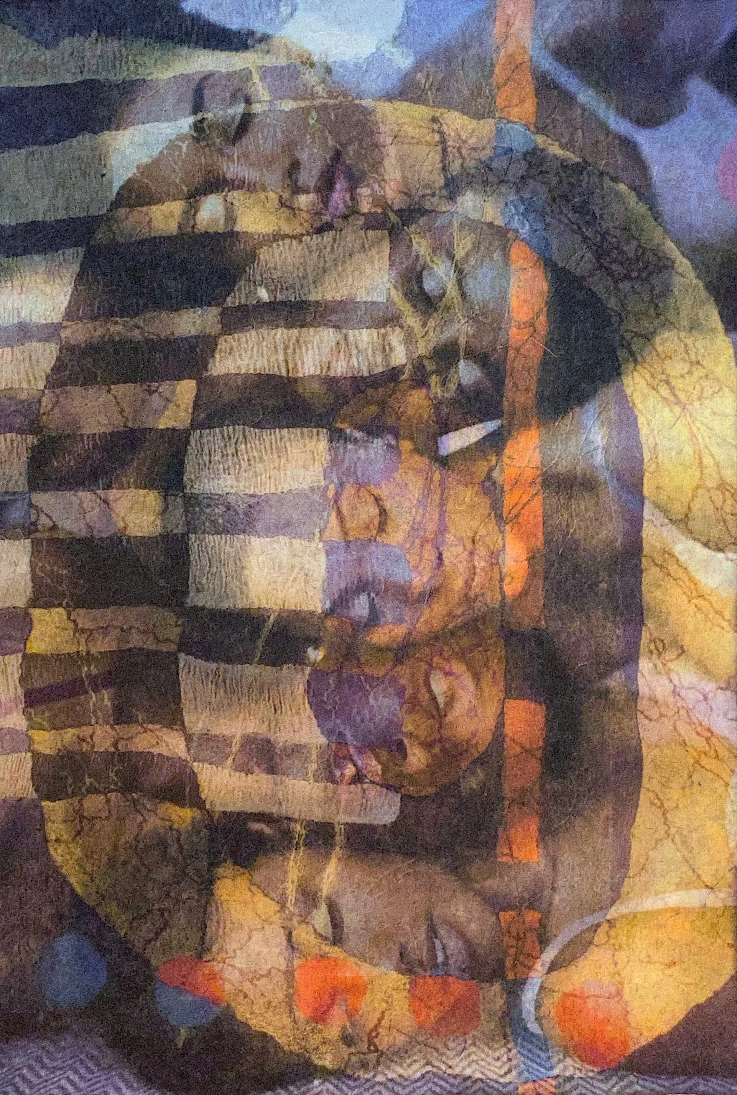 Five Times //2, 2021, Nuno felted merino wool on silk, 120 x 170cm