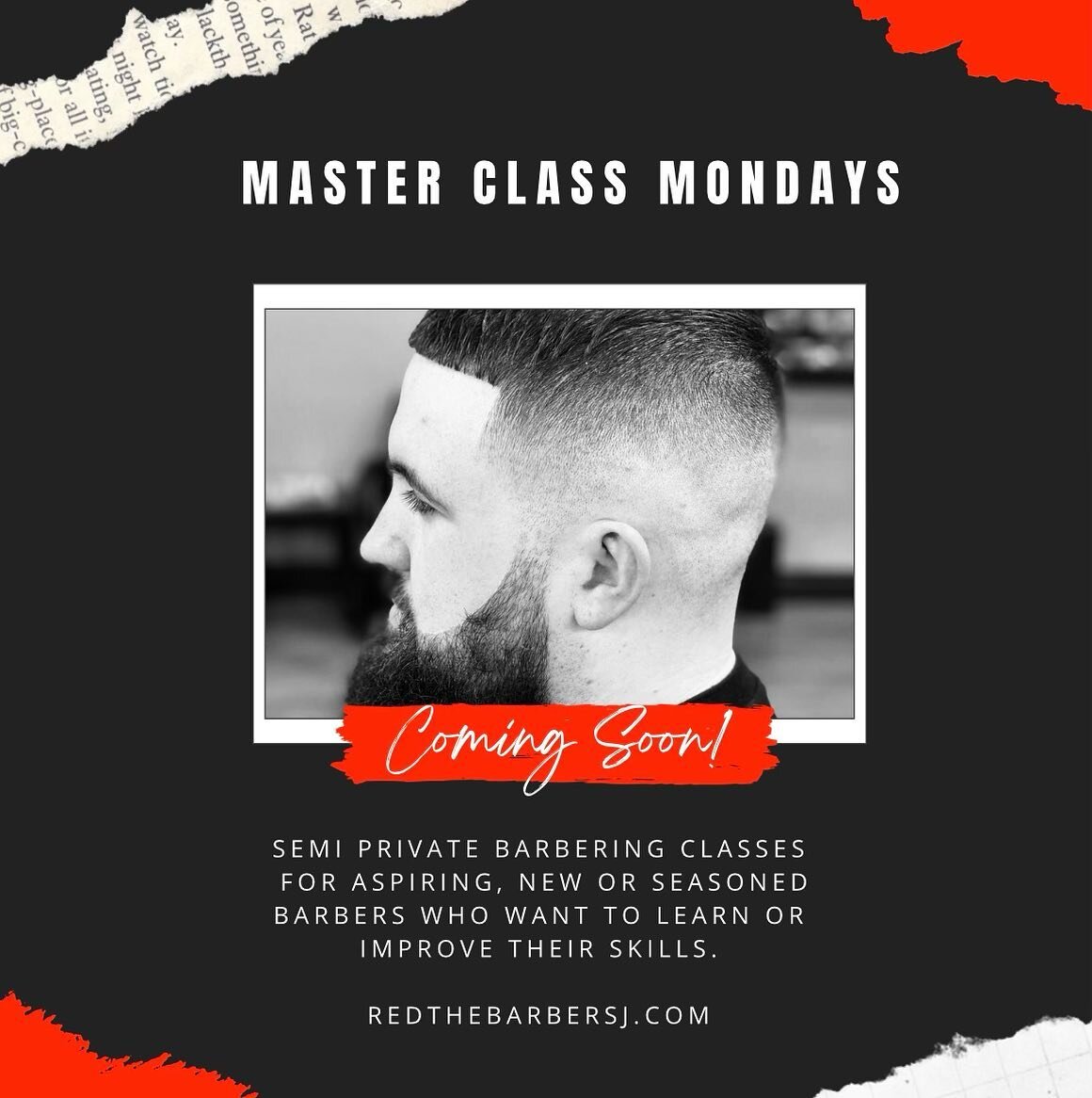 REDTHEBARBERSJ.COM 

Always been one to help out and why not help out the next up coming barber. If you&rsquo;re in school or young in this career and wanna get better. Then sign up now for MASTER CLASS MONDAYS
#sanjose#sanfrancisco#sacramento#modest