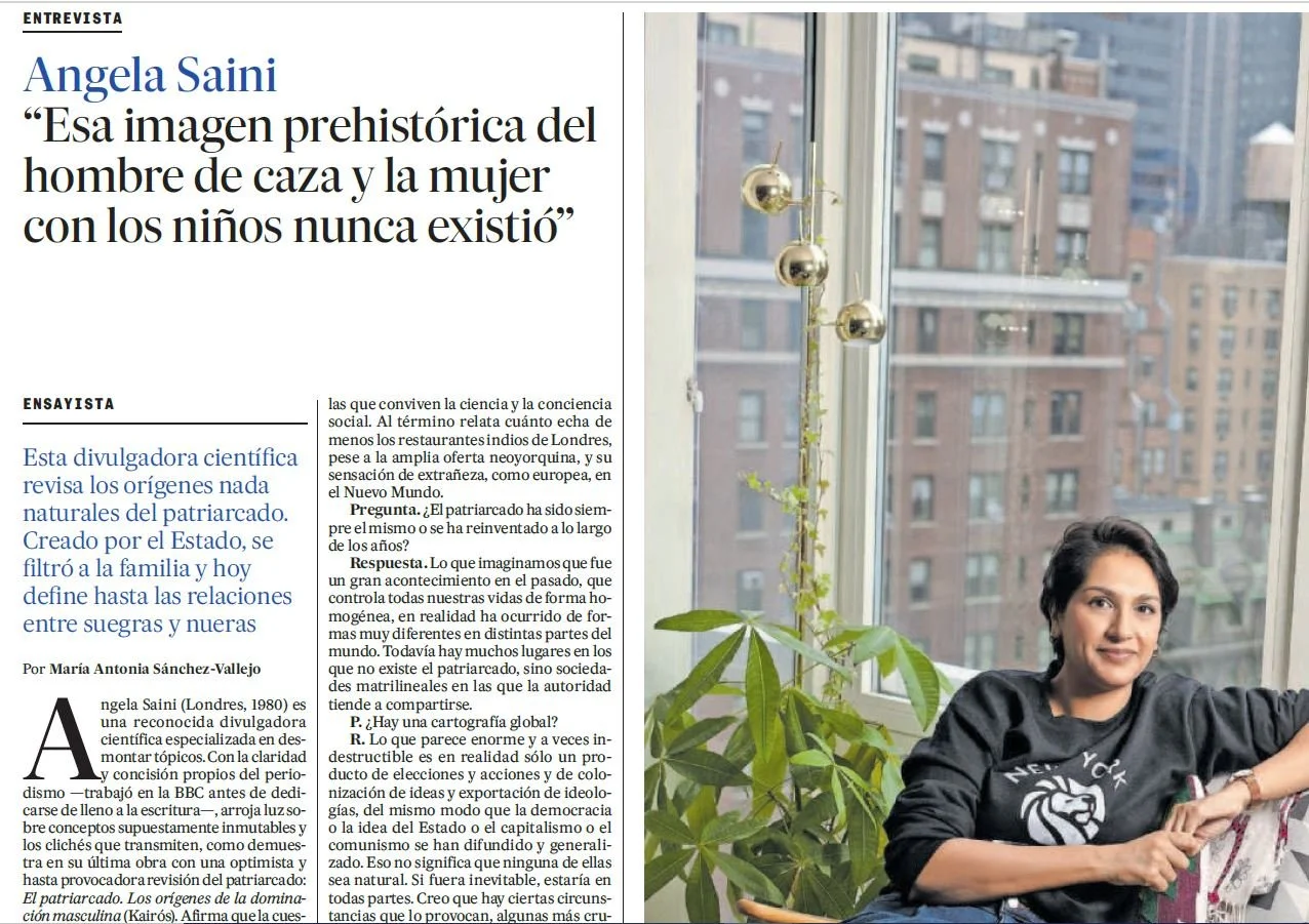 Angela Saini en el suplemento Ideas de El País