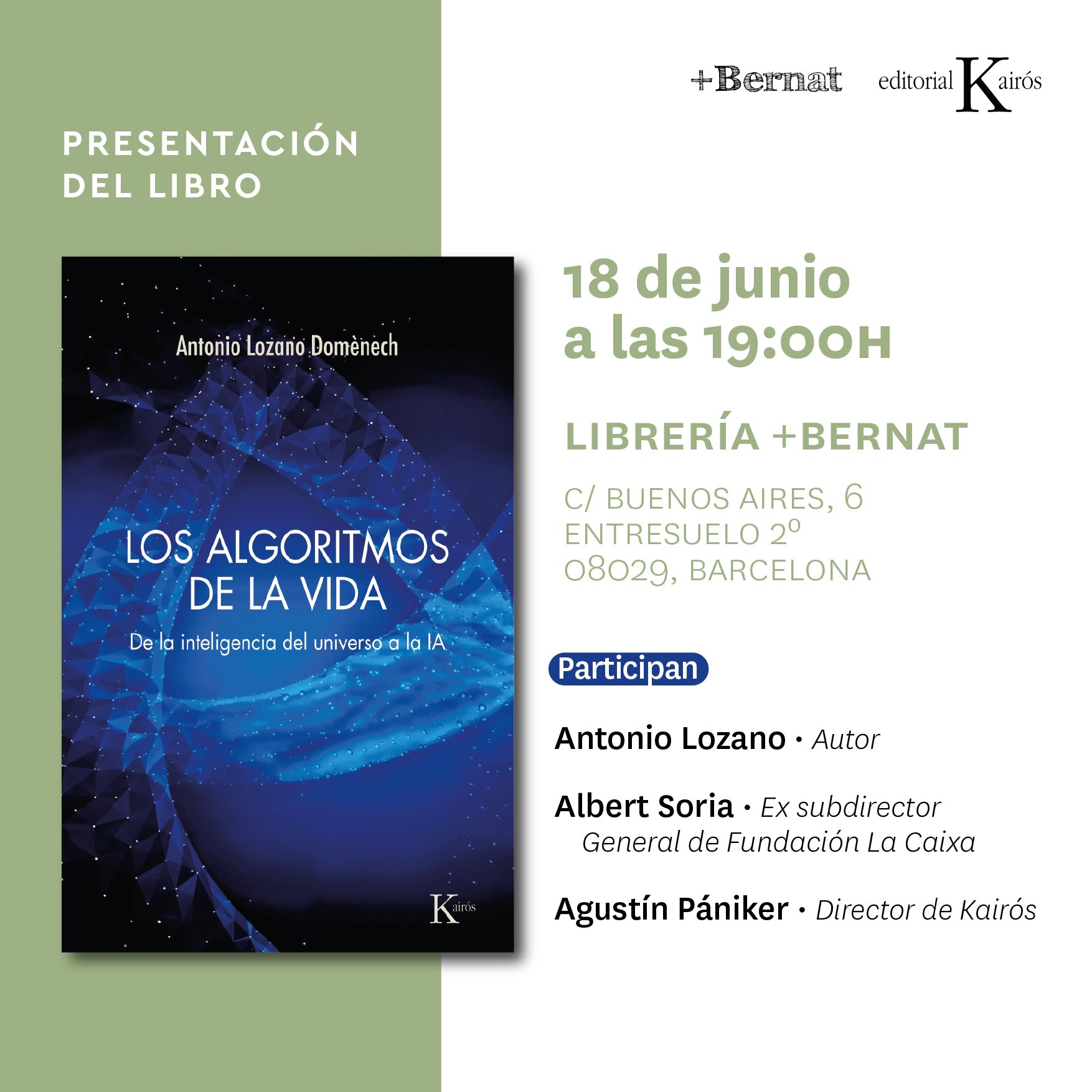 Presentación LOS ALGORITMOS DE LA VIDA (Barcelona) 