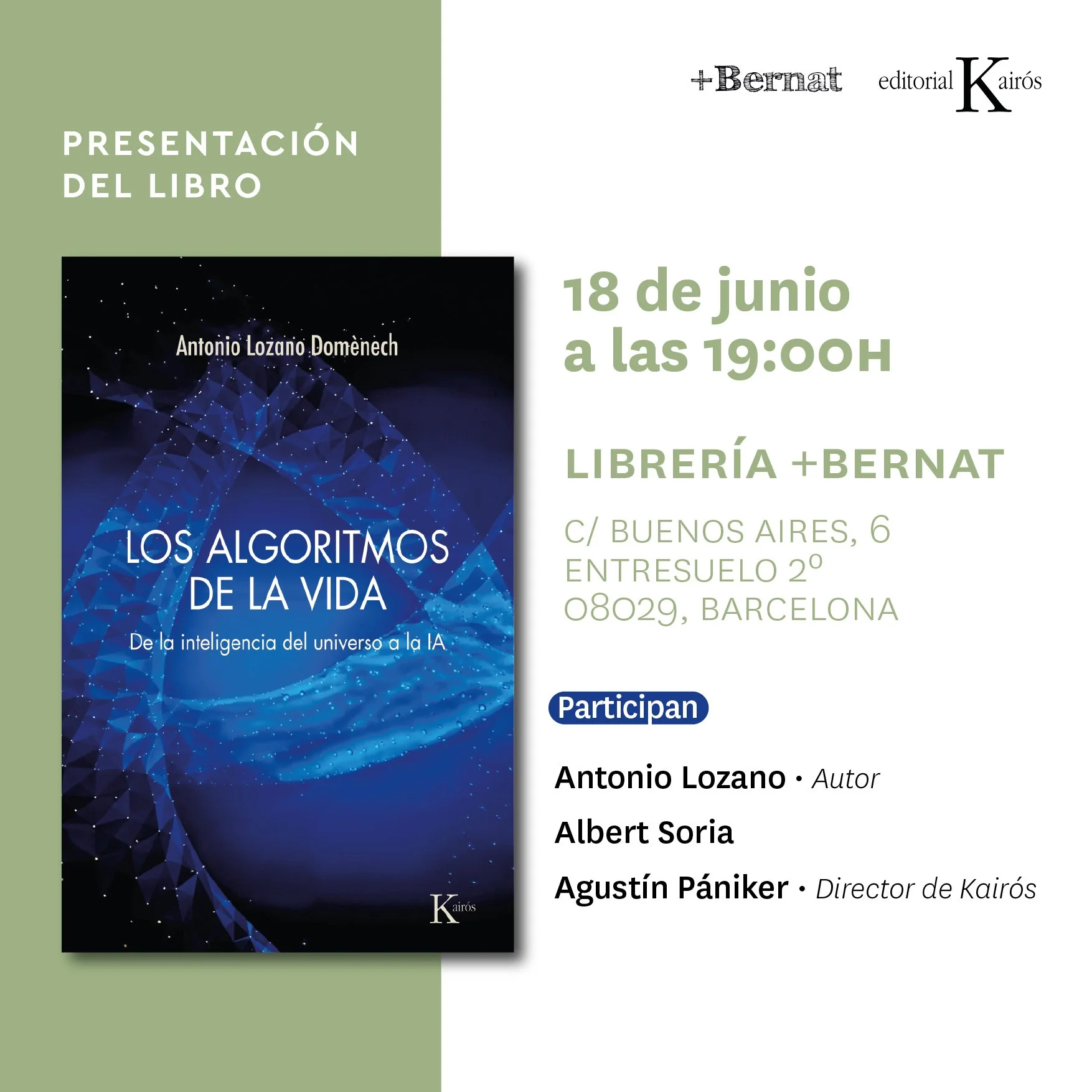 Presentación LOS ALGORITMOS DE LA VIDA (Barcelona) 