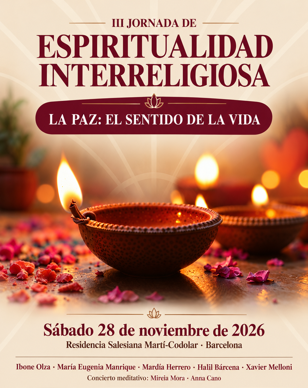 Evento TERCERA JORNADA DE ESPIRITUALIDAD INTERRELIGIOSA (Barcelona)