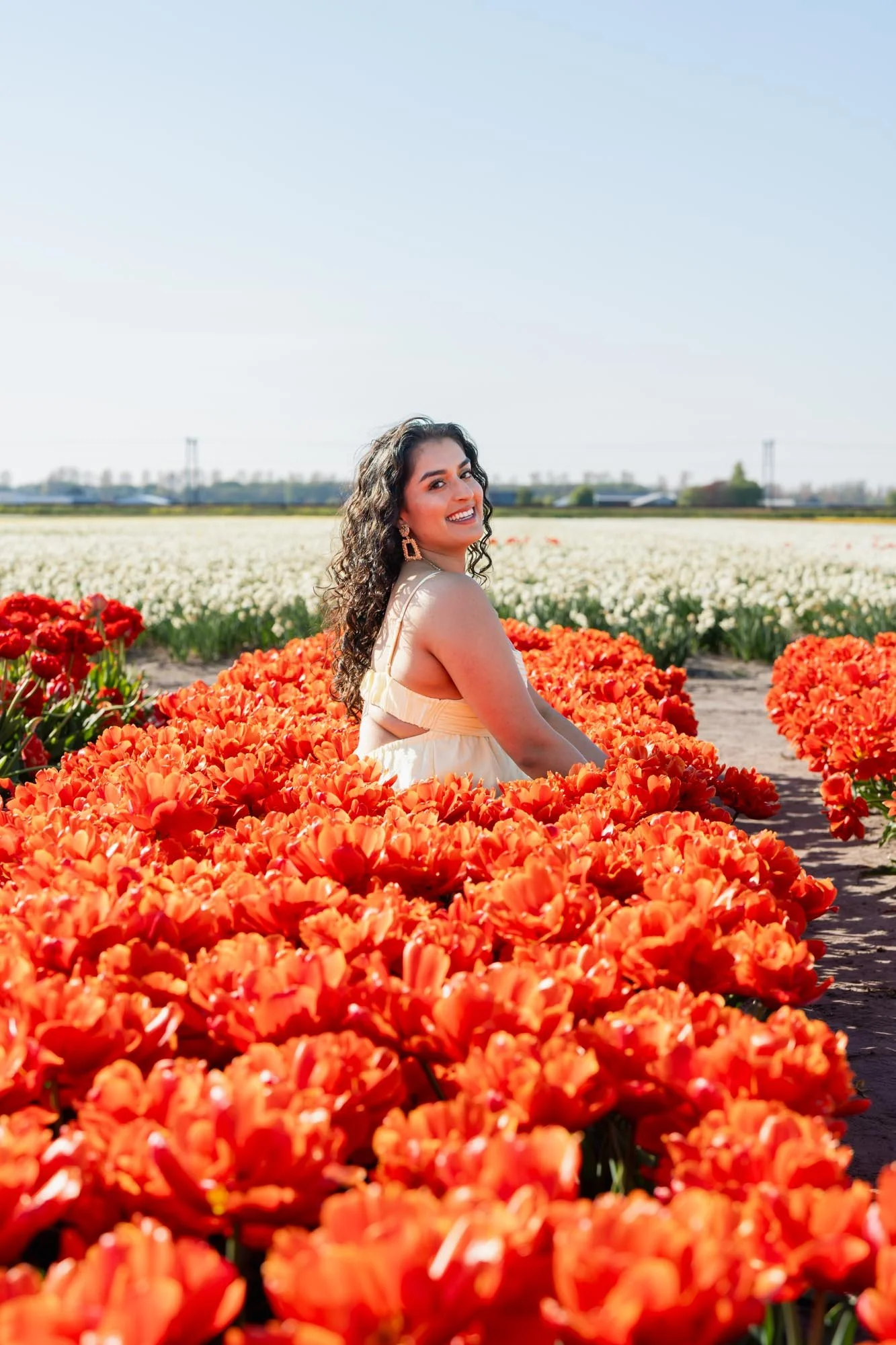 Photoshoot in a tulip field Amsterdam