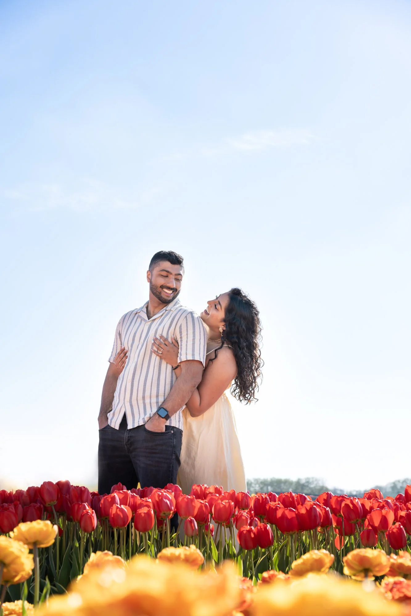 Photoshoot in a tulip field Amsterdam