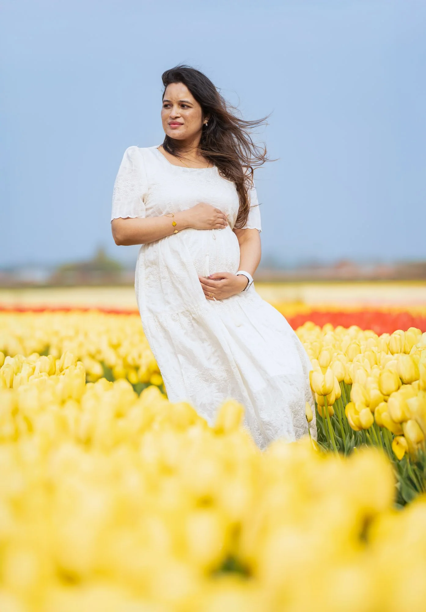 Photoshoot in a tulip field Amsterdam