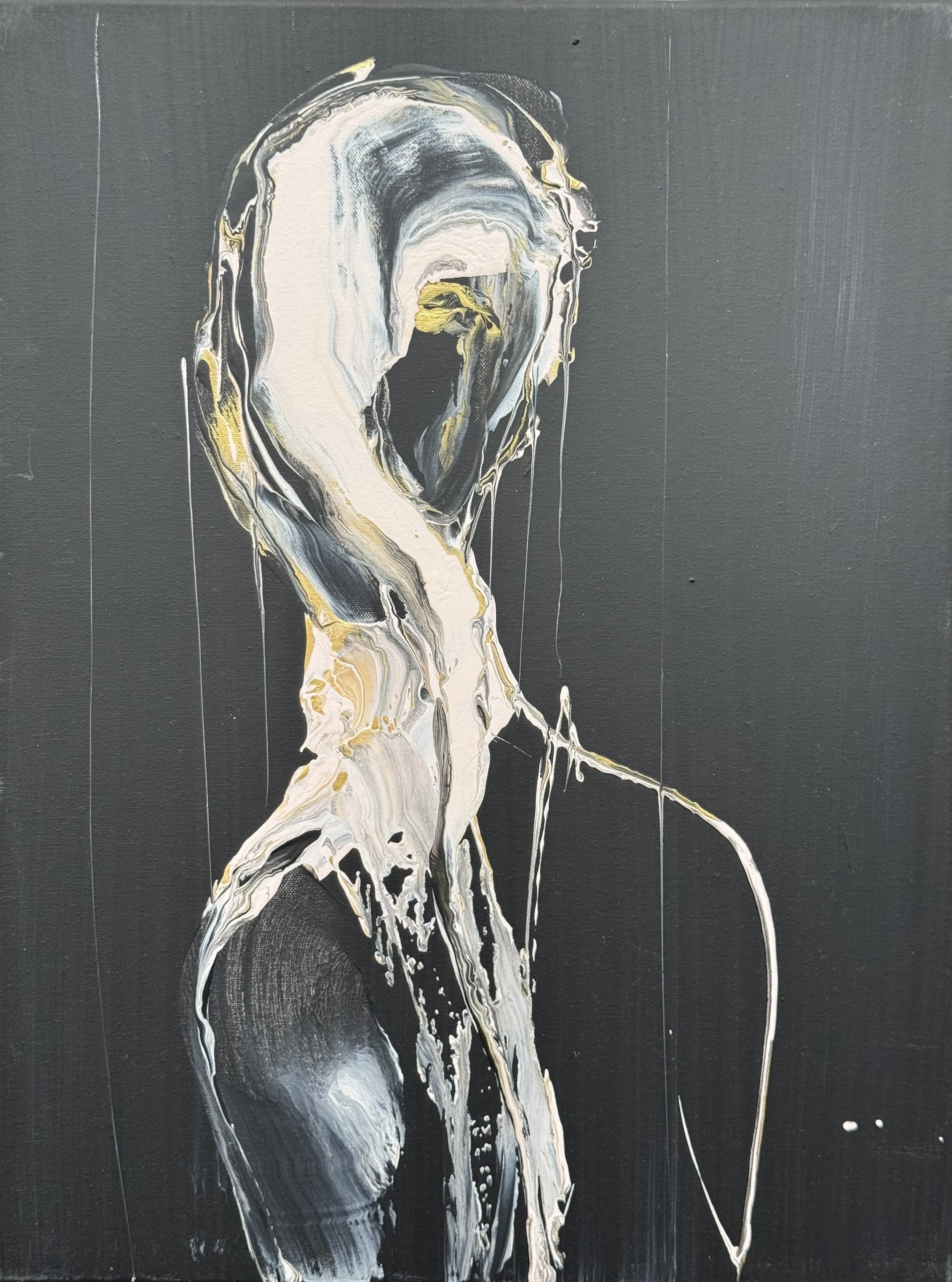 Longing — abstract figurative painting by Yücel Erdogan