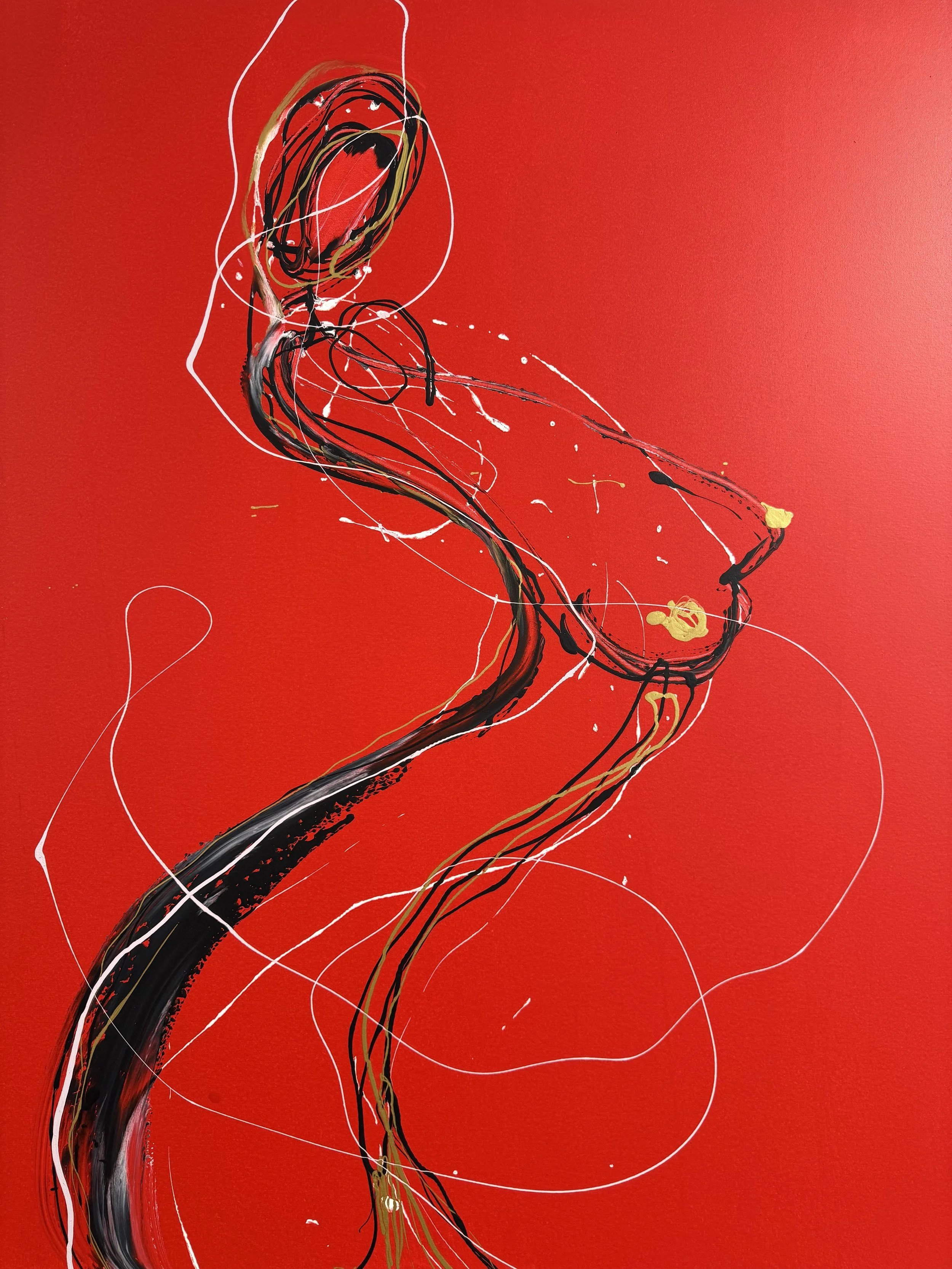 Dancing to a Sad Song — abstract figurative painting by Yücel Erdogan