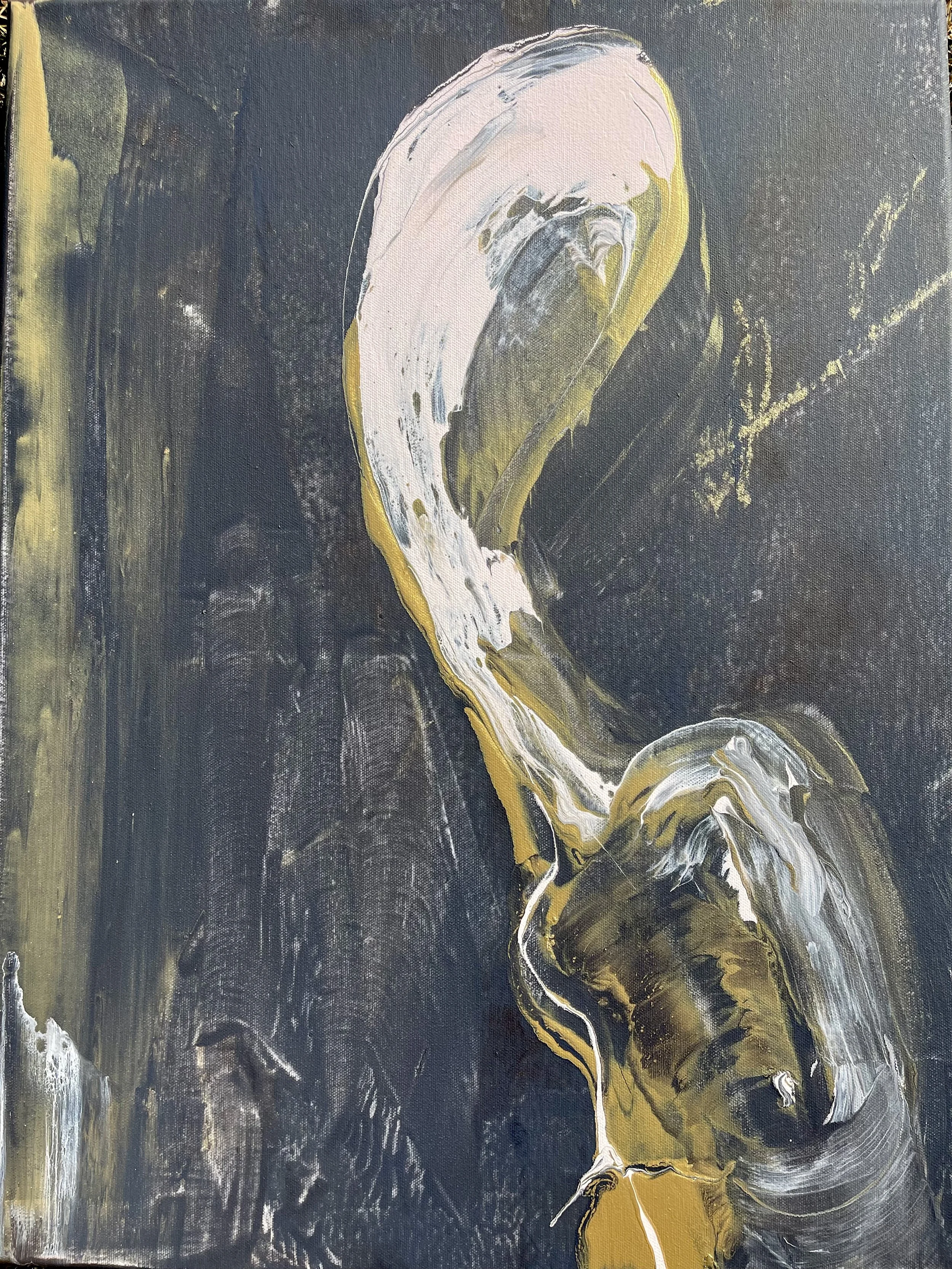 Surrender — abstract figurative painting by Yücel Erdogan