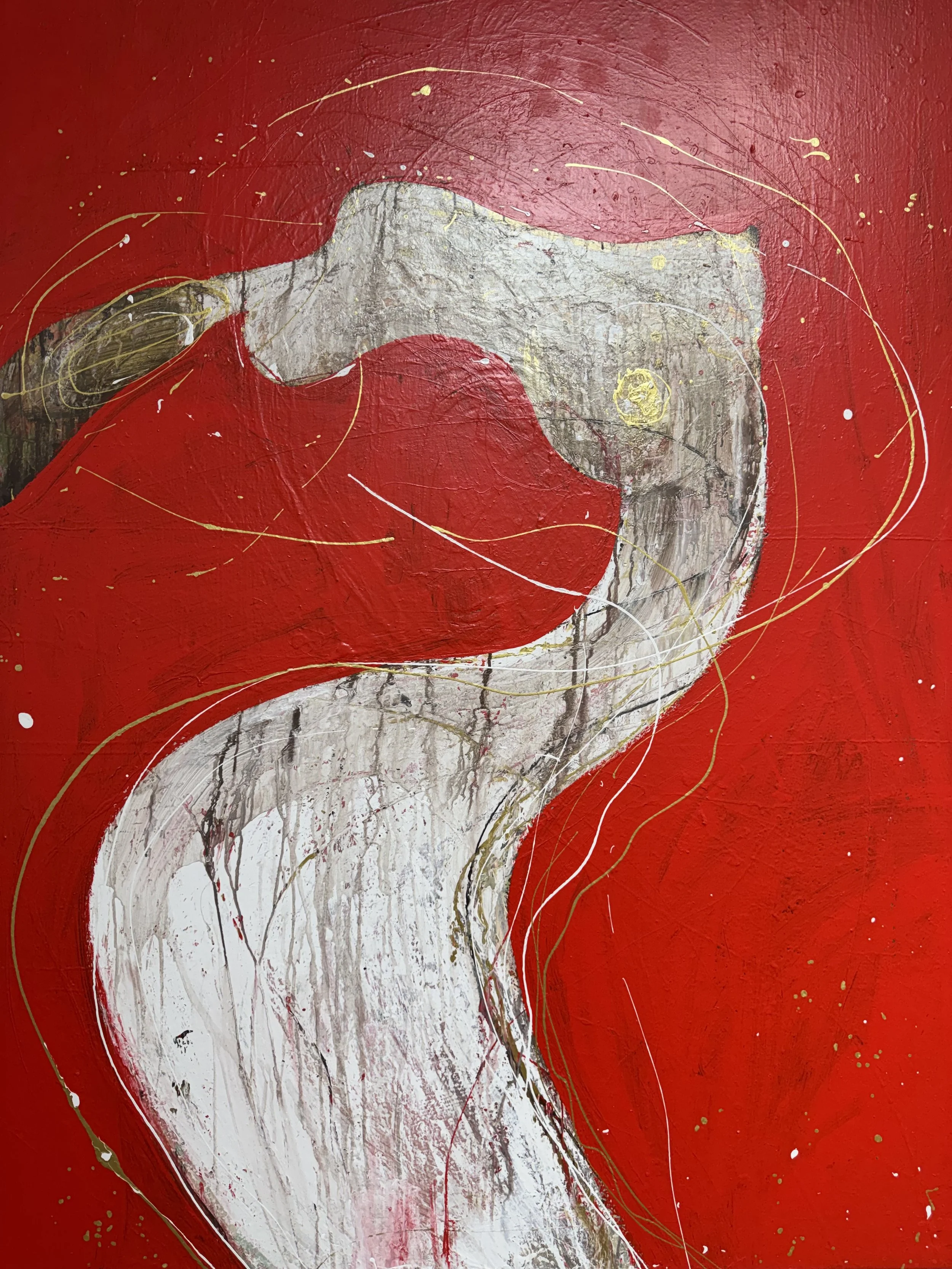 Woman of Rivers — abstract figurative painting by Yücel Erdogan