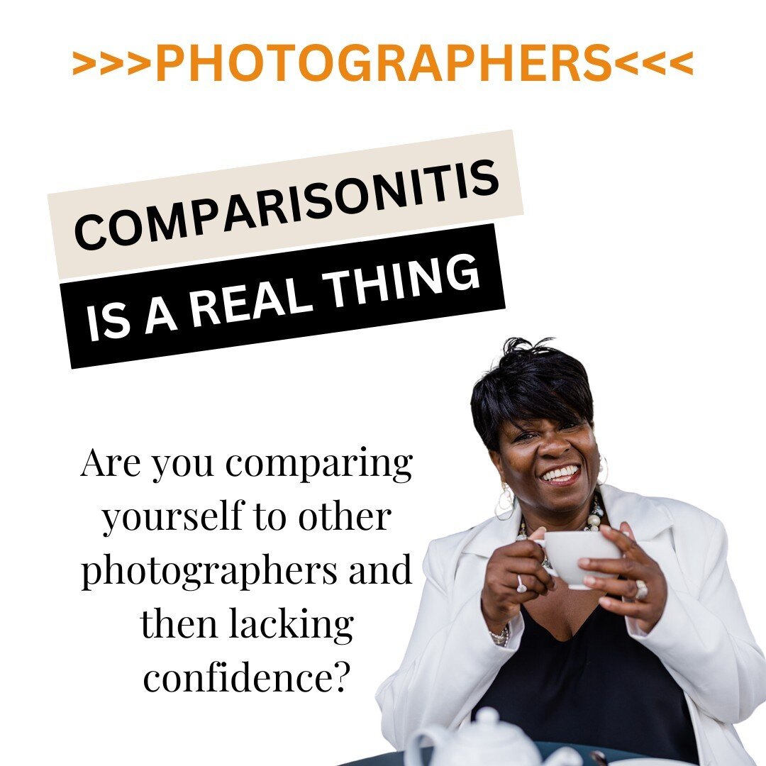 PHOTOGRAPHERS ARE YOU SUFFERING WITH COMPARISONITIS?⁠
⁠
Are you looking at other photographers with their gazillion followers, great work and fancy websites and thinking you're not good enough?⁠
⁠
I feel your pain!  I suffered with comparisonitis lik