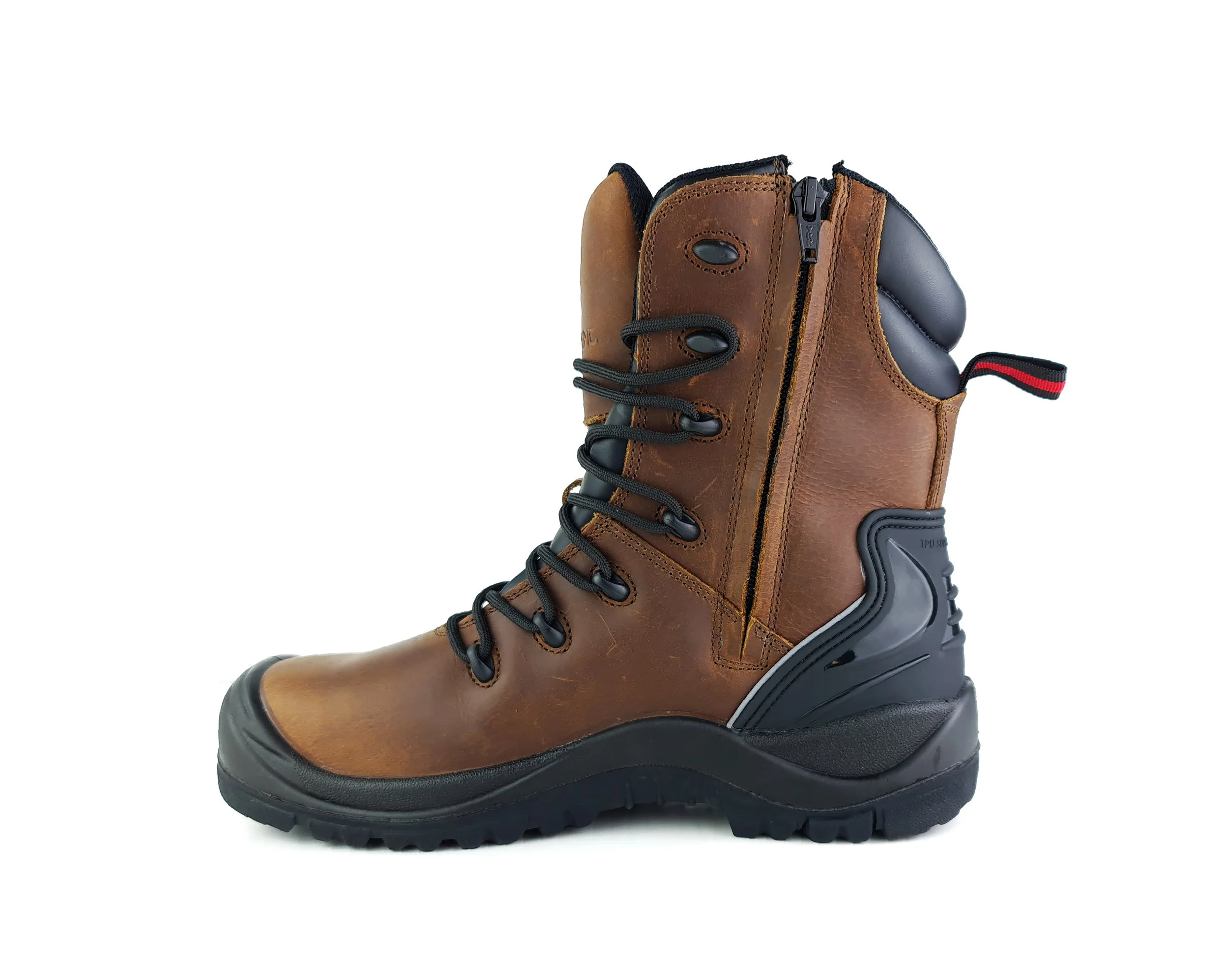 TUFFKING HAVOC BROWN SIDE ZIP SAFETY BOOT