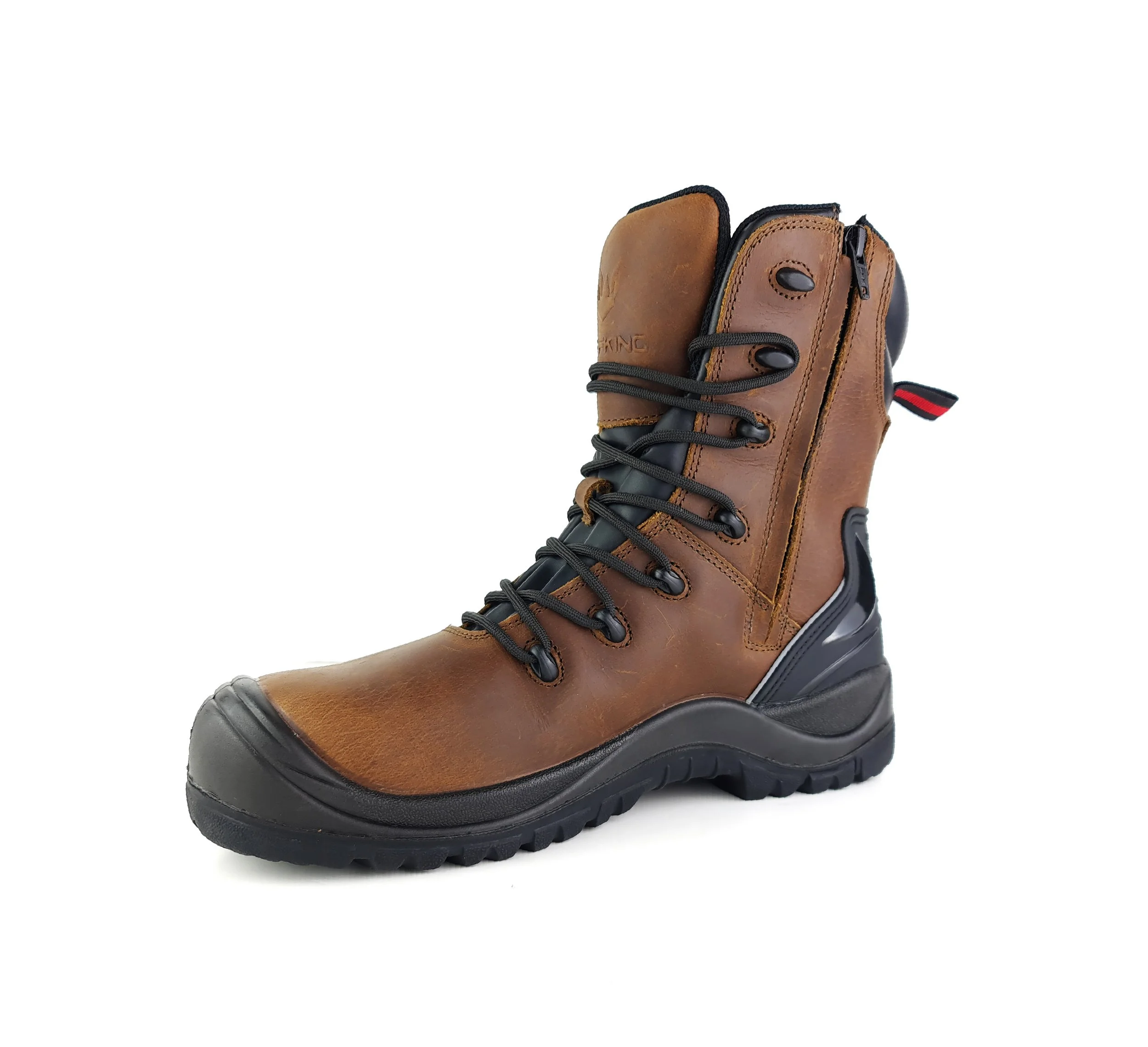 TUFFKING HAVOC BROWN SIDE ZIP SAFETY BOOT