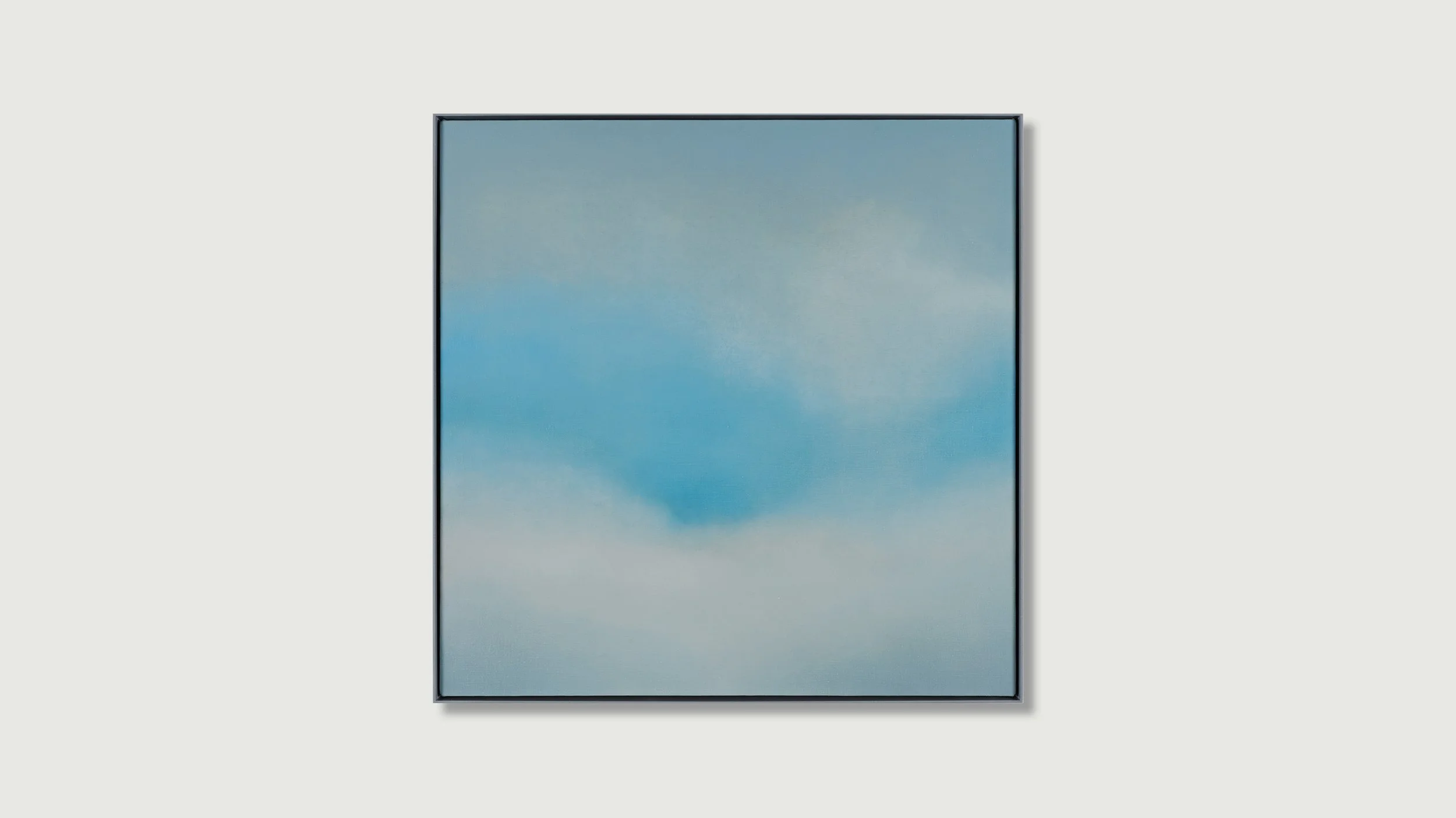 Blue sky with bands of clouds, oil on linen, Glenn Suokko.
