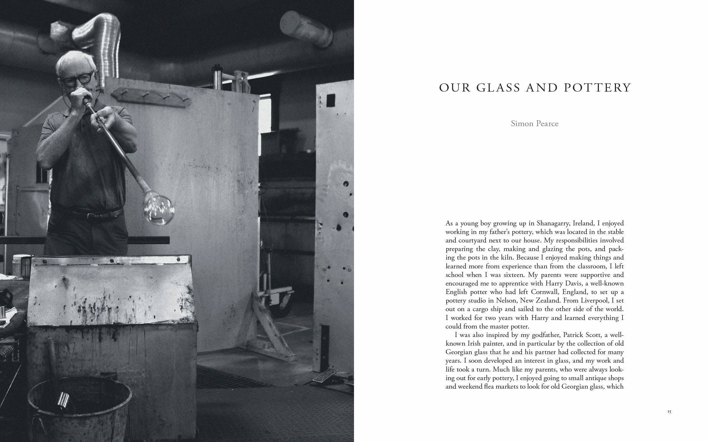 Pia and Simon Pearce: A Way of Living, book: blowing glass.