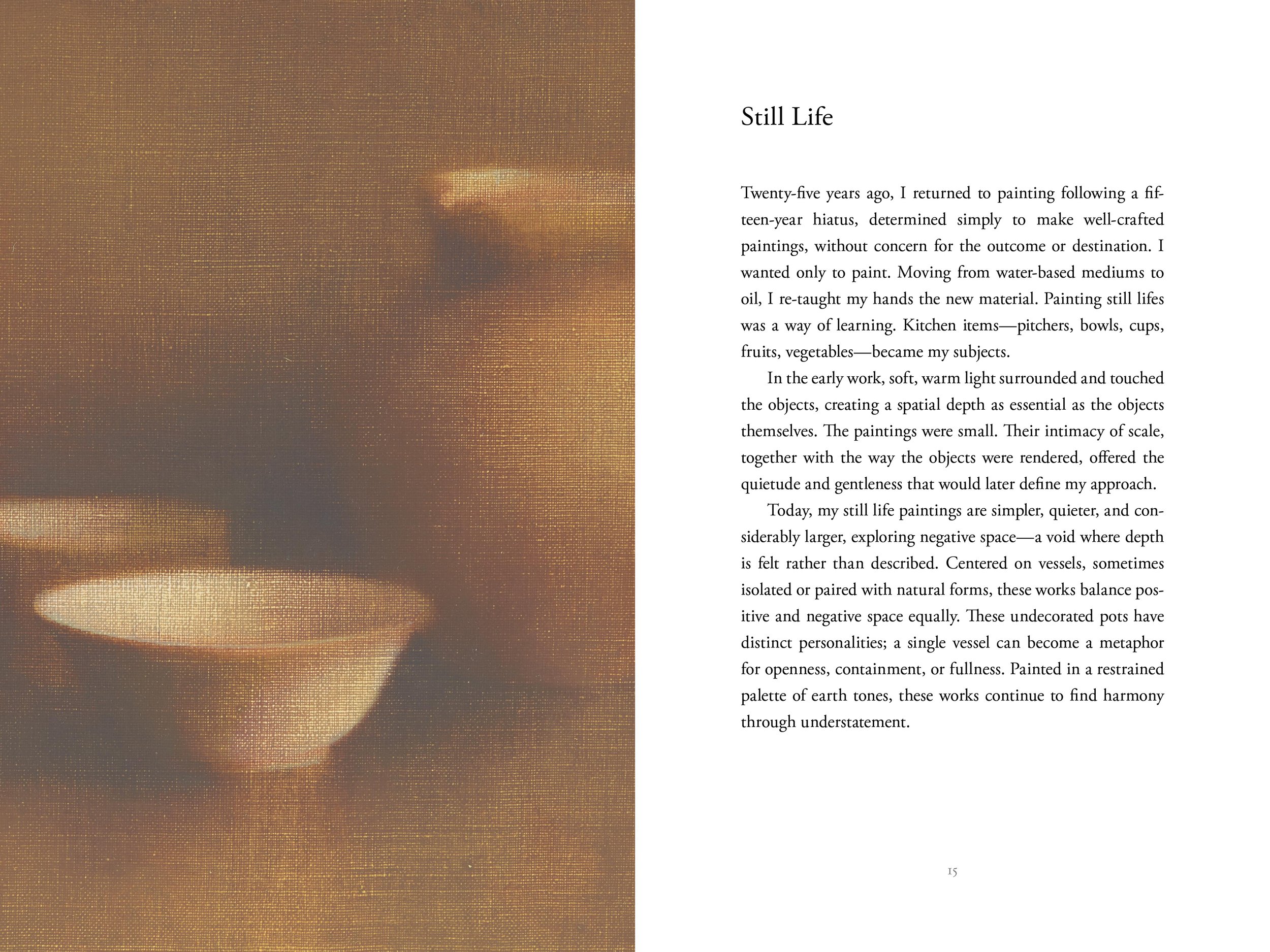 Book pages introducing Still Life.