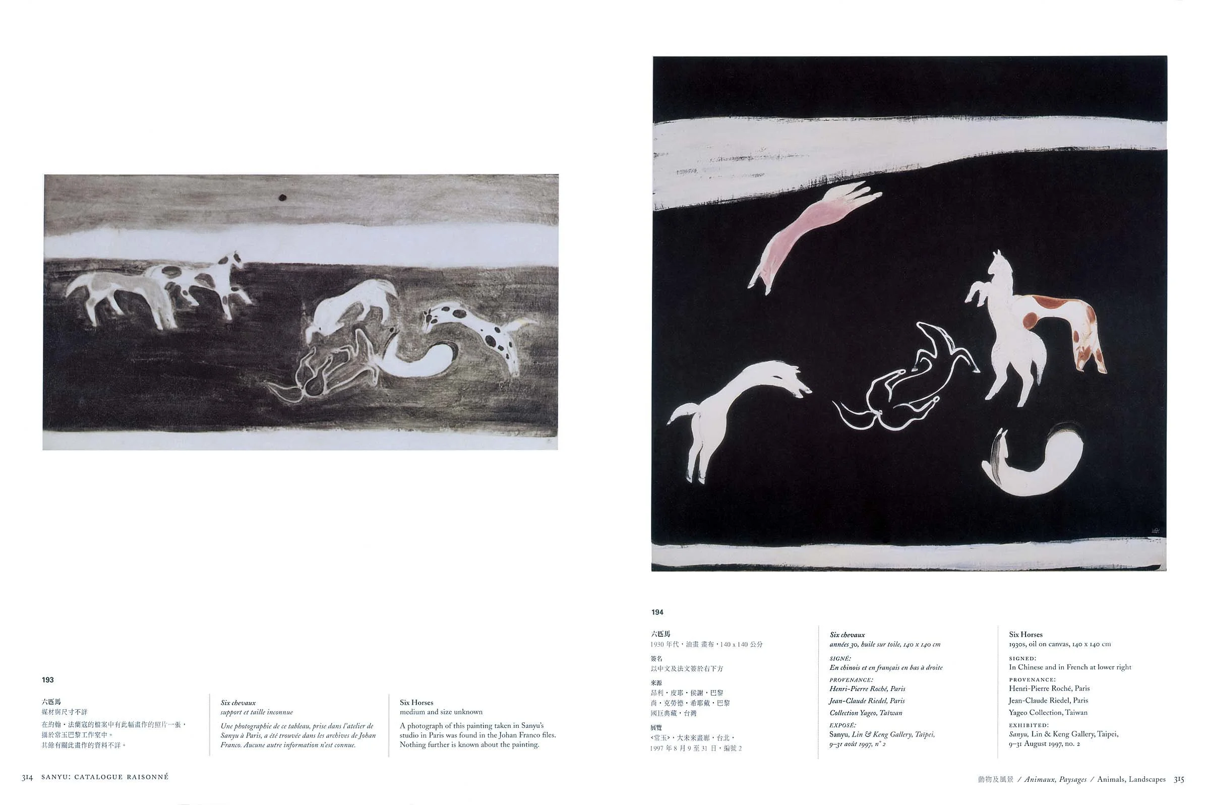 SANYU Catalogue Raisonné, Oil Paintings, Volume One, Horses.