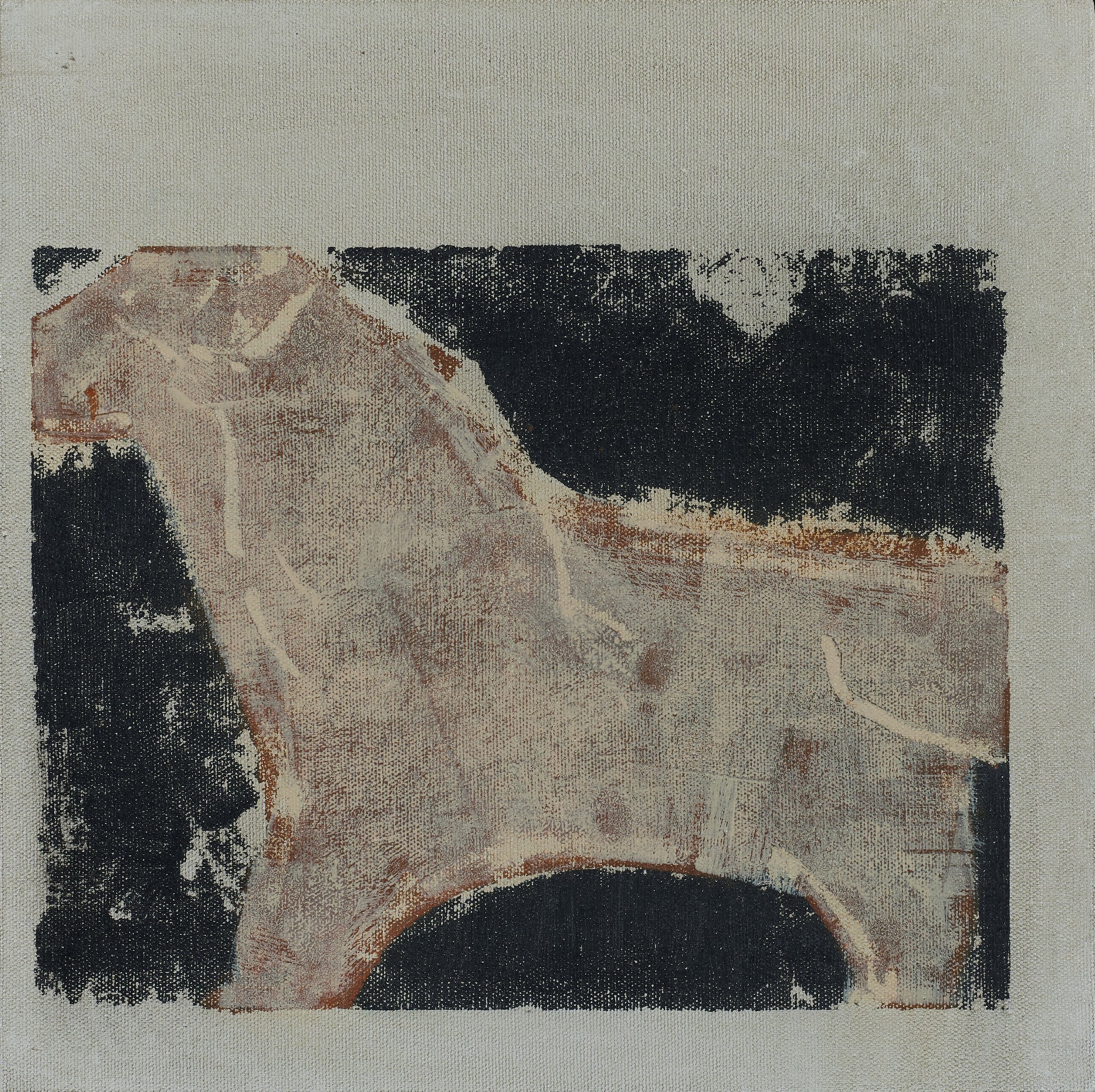 Ancient animal figure, oil on canvas on wood panel.