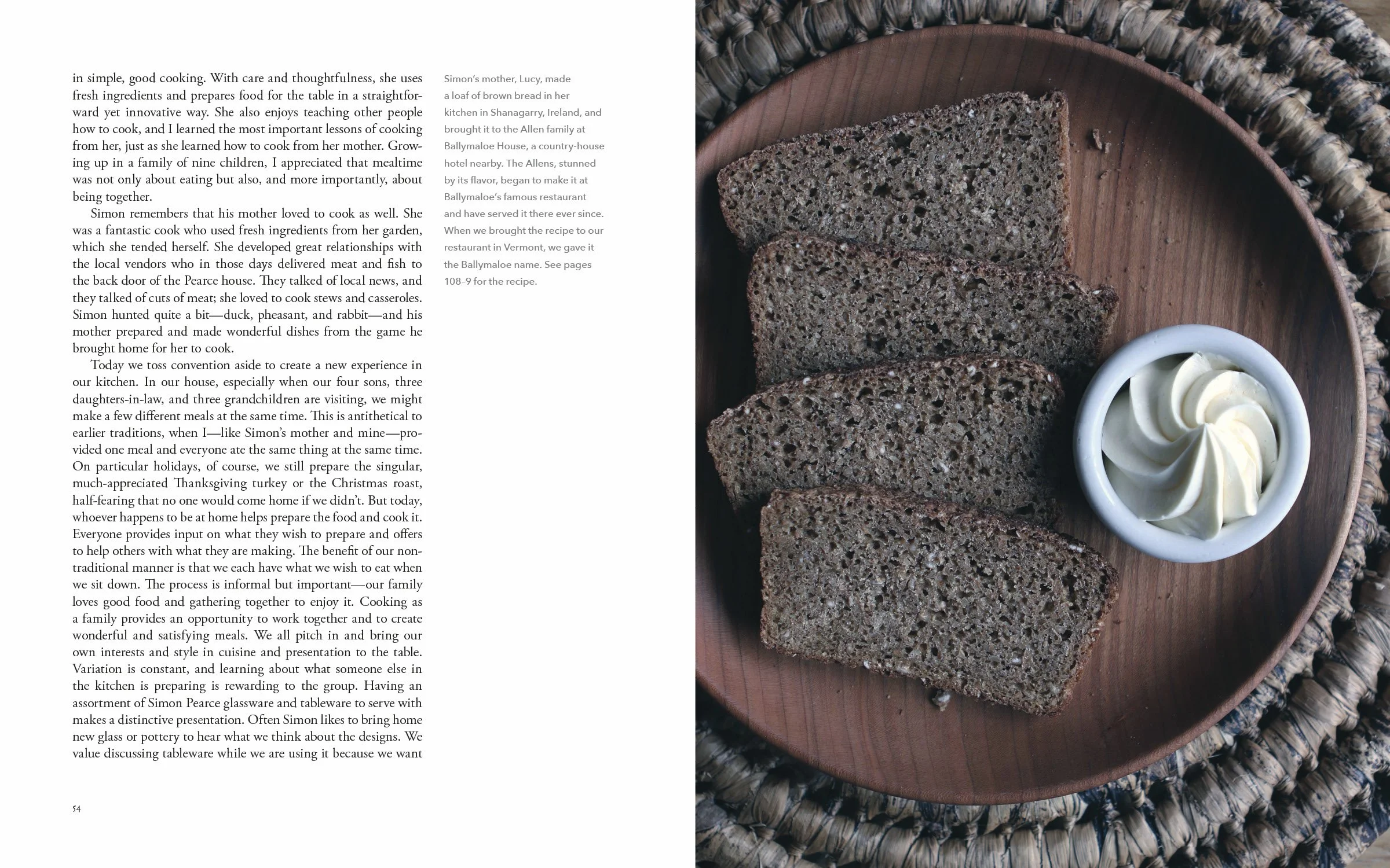Pia and Simon Pearce: A Way of Living, book: bread and butter.