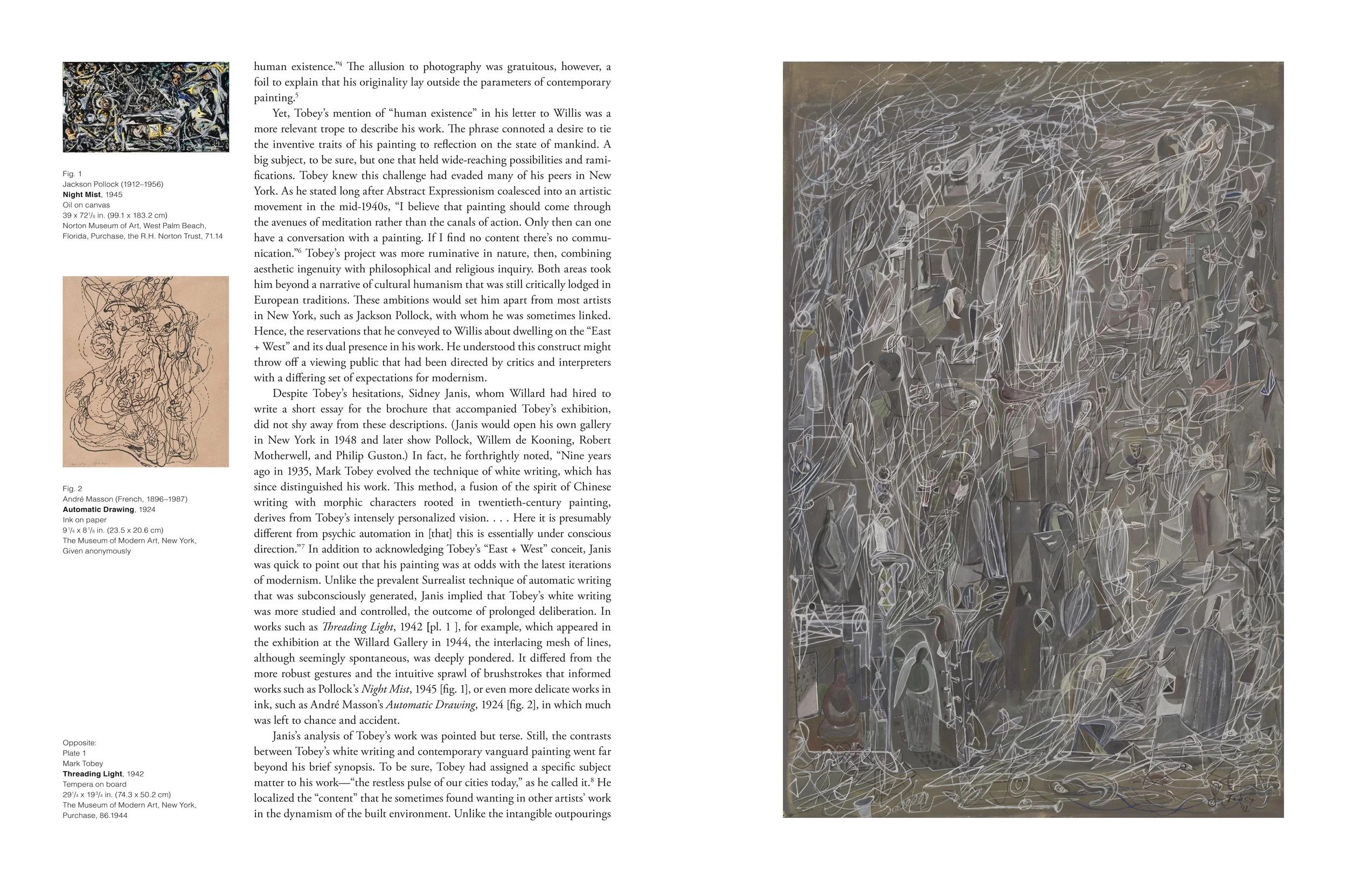 Mark Tobey: Threading Light, book: essay.