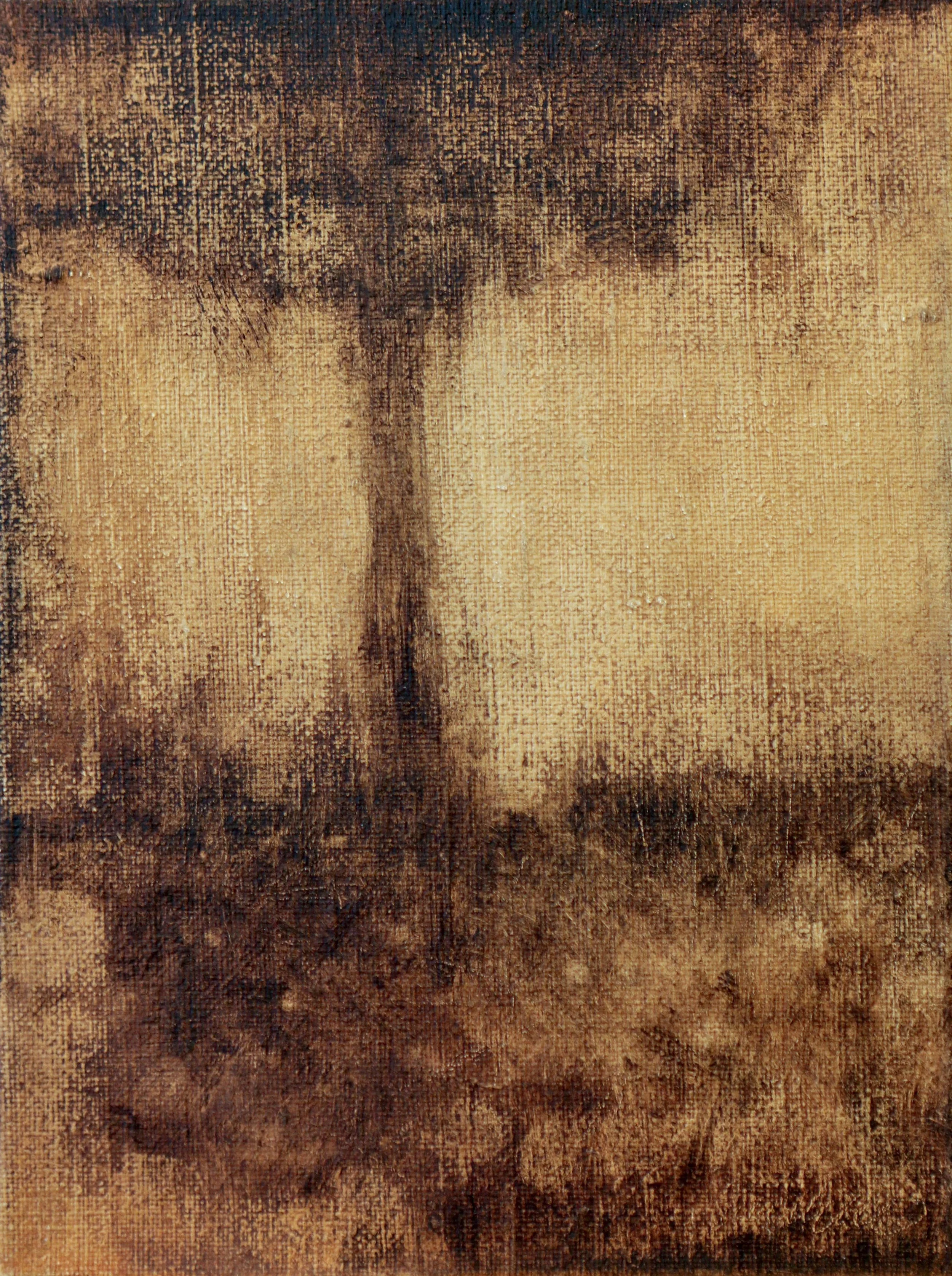 Warm-toned abstract tree at twilight.