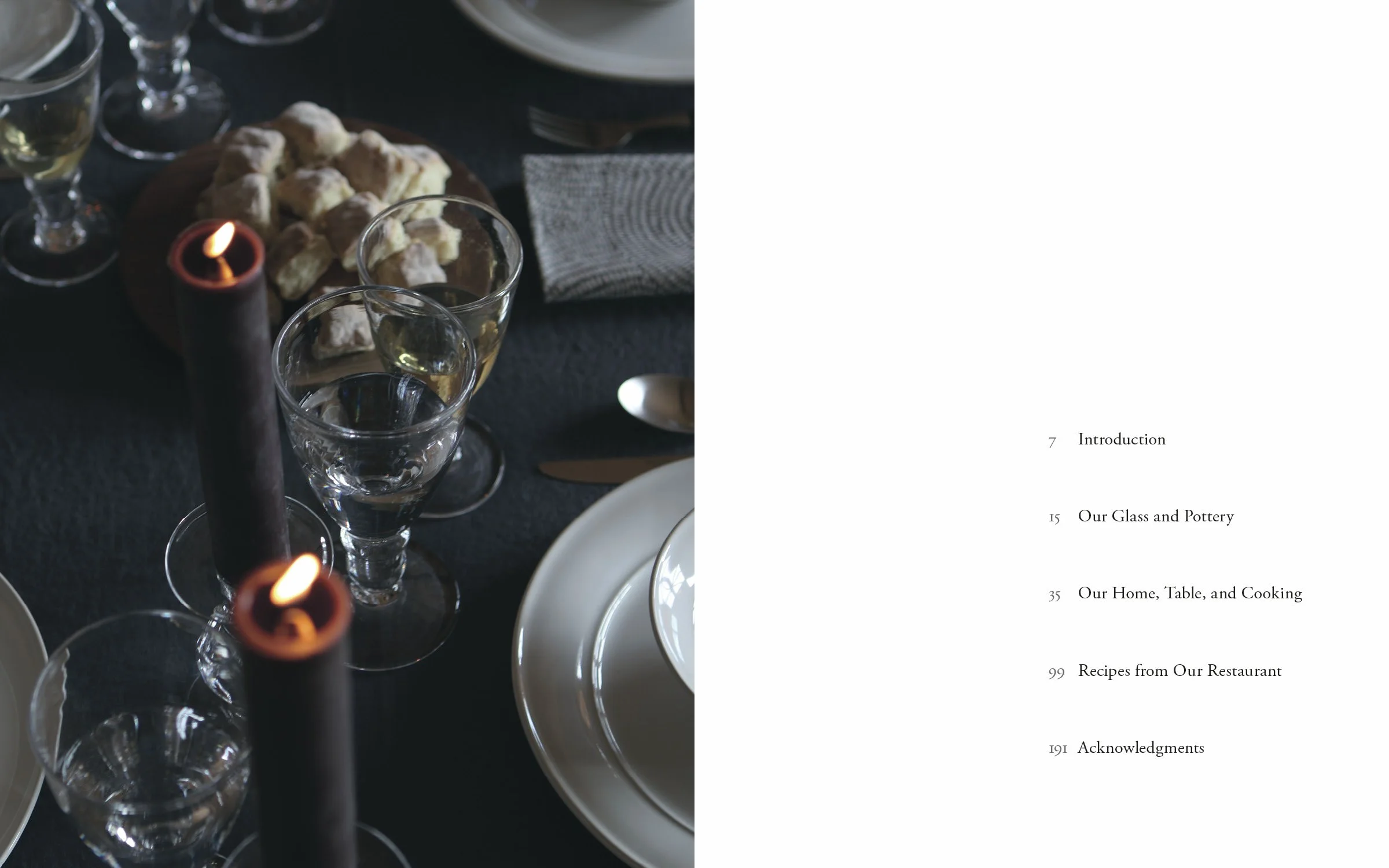 Pia and Simon Pearce: A Way of Living, book: contents.