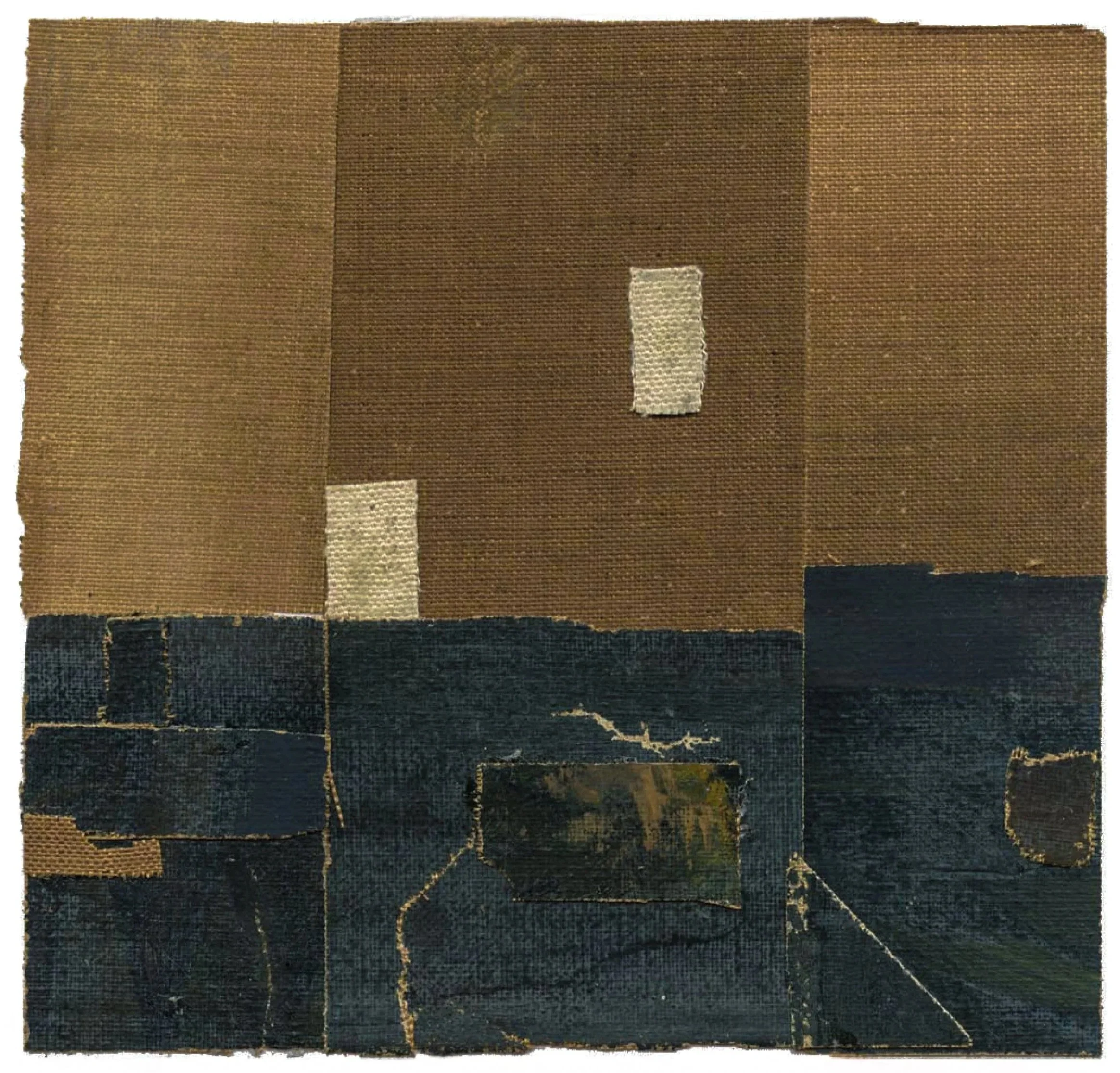 Collage No. 3 by Ed Fella, cut out oil-on-canvas fragments, collaged on paper.