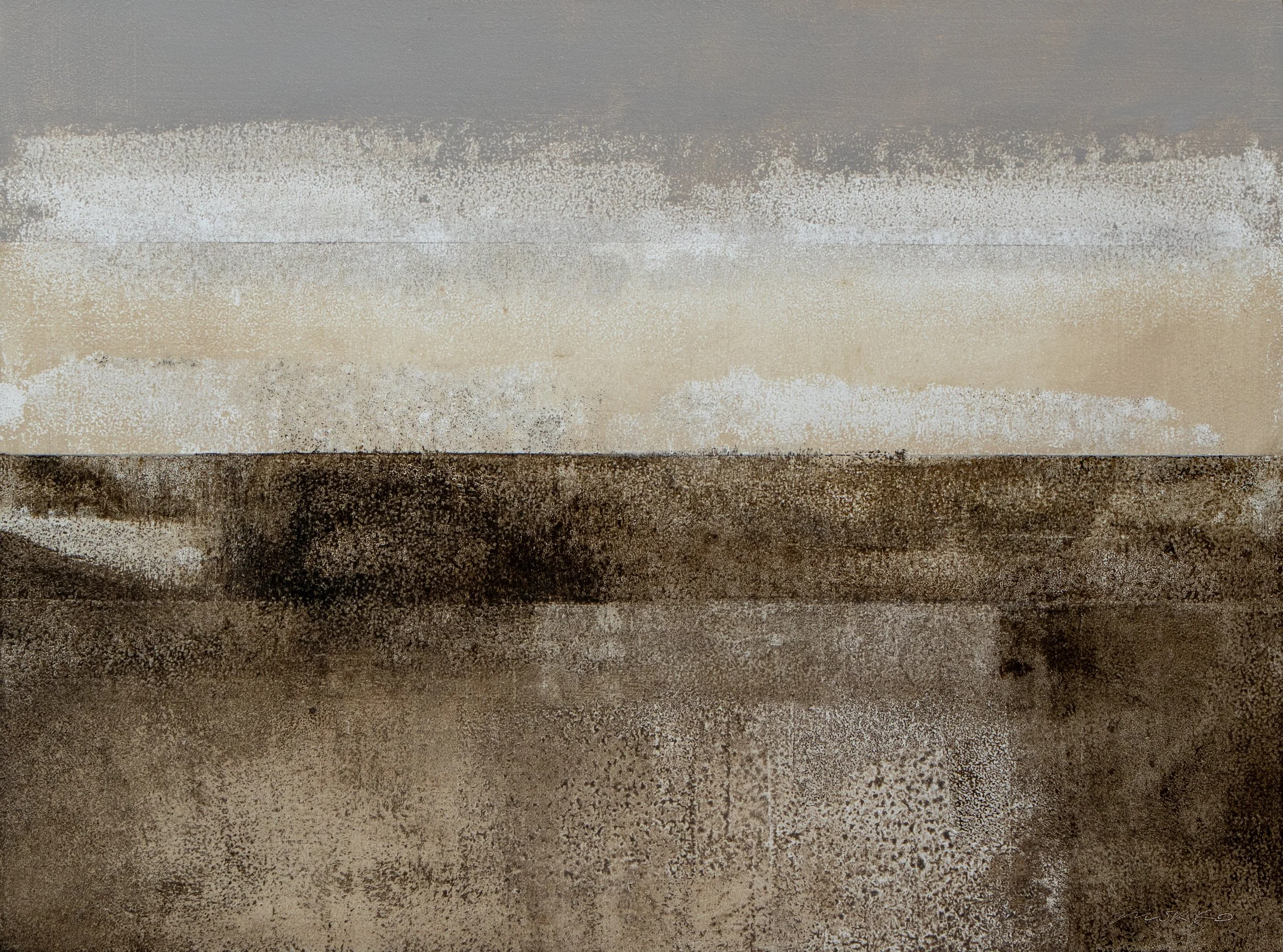 Landscape oil painting on wood by Glenn Suokko.