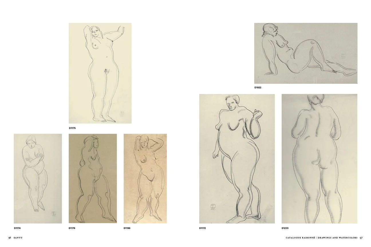 SANYU Catalogue Raisonné, Drawings and Watercolors, pages 96–97, nudes.