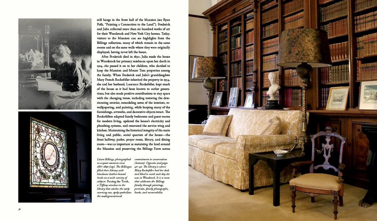 Marsh, Billings, Rockefeller in Woodstock, book: library interior.