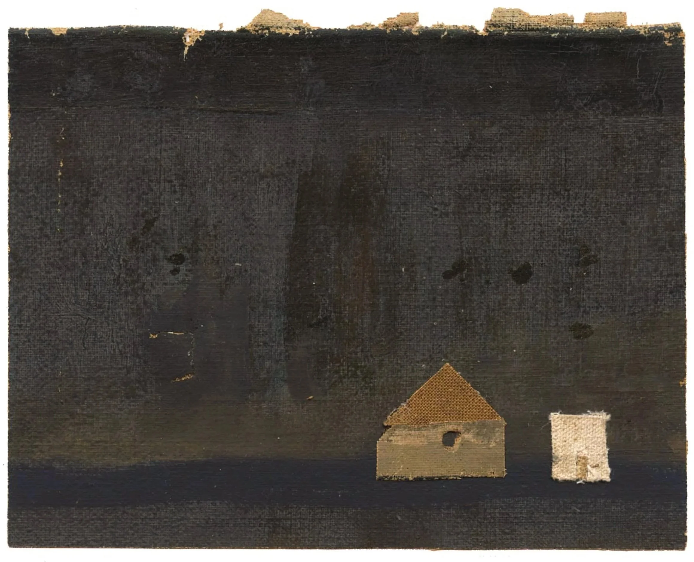 Collage No. 8 by Ed Fella, cut out oil-on-canvas fragments, collaged on paper.