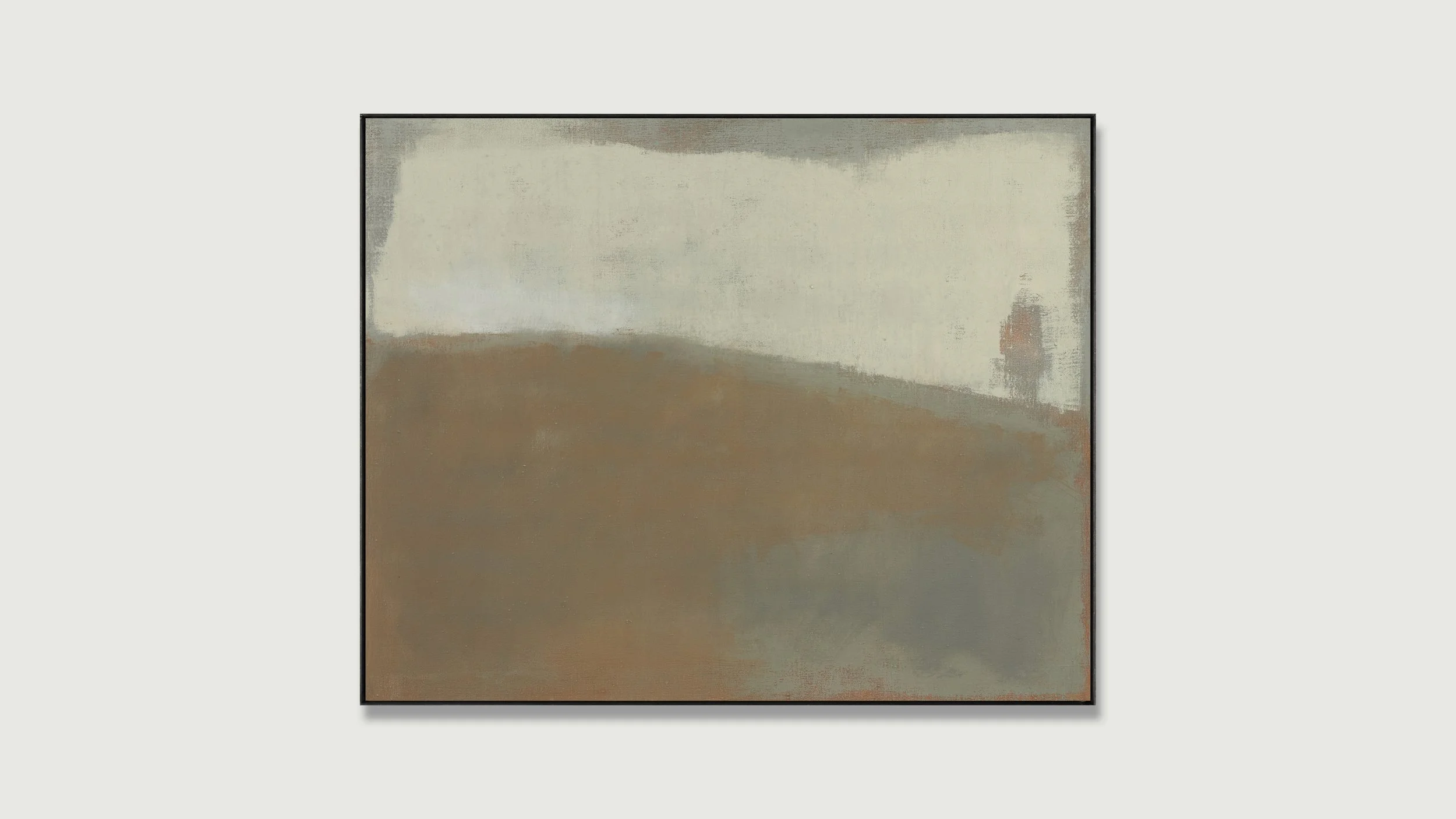 Minimalist landscape, sky, hillside meadow, tree, oil on linen, Glenn Suokko.