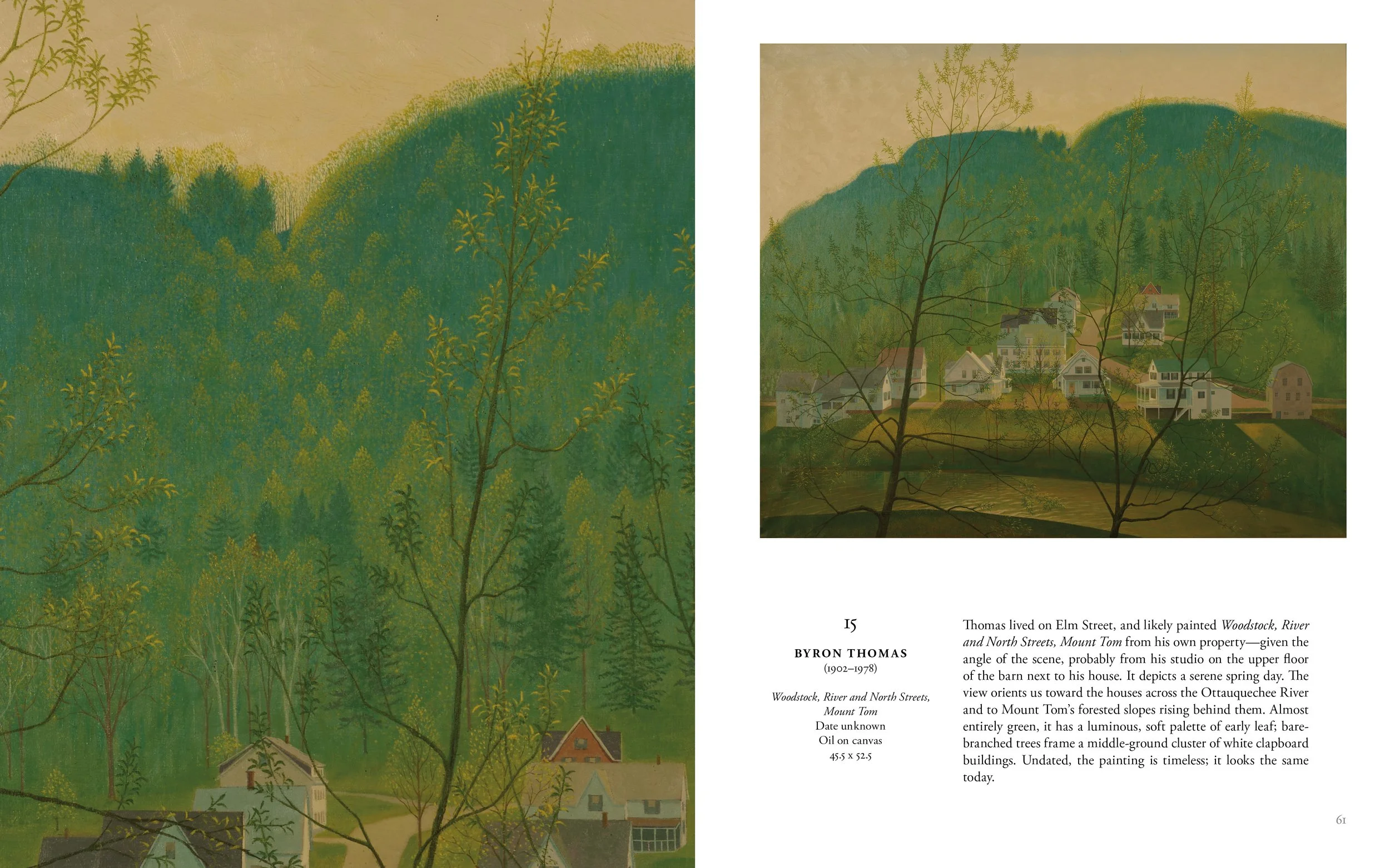 Book page spread from Paintings at the Woodstock Inn by Glenn Suokko.